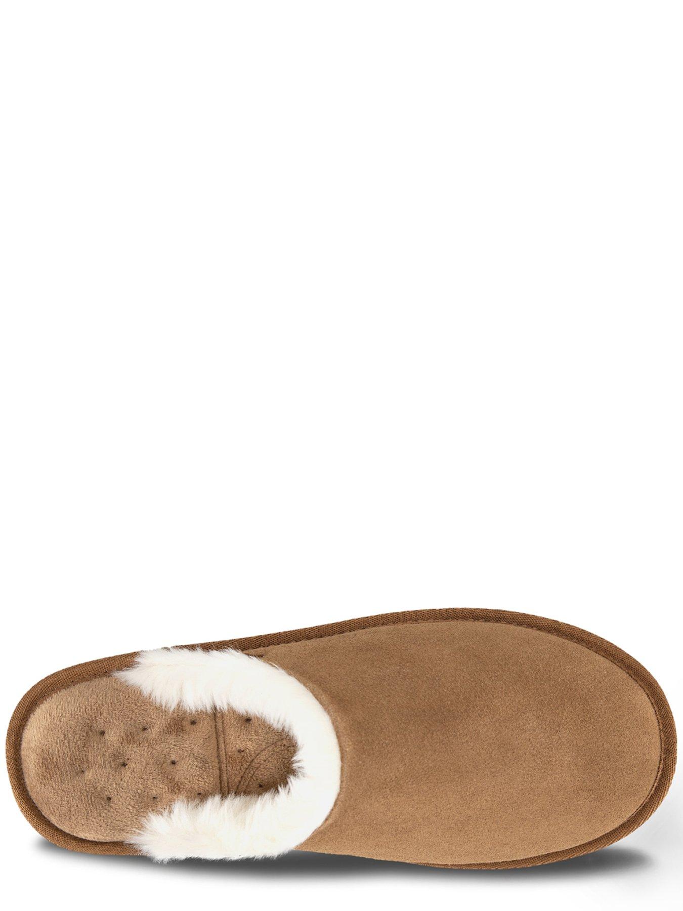 Image 3 of 5 of TOTES Isotoner Mens Suede Mule Slipper With Water Repellency - Brown