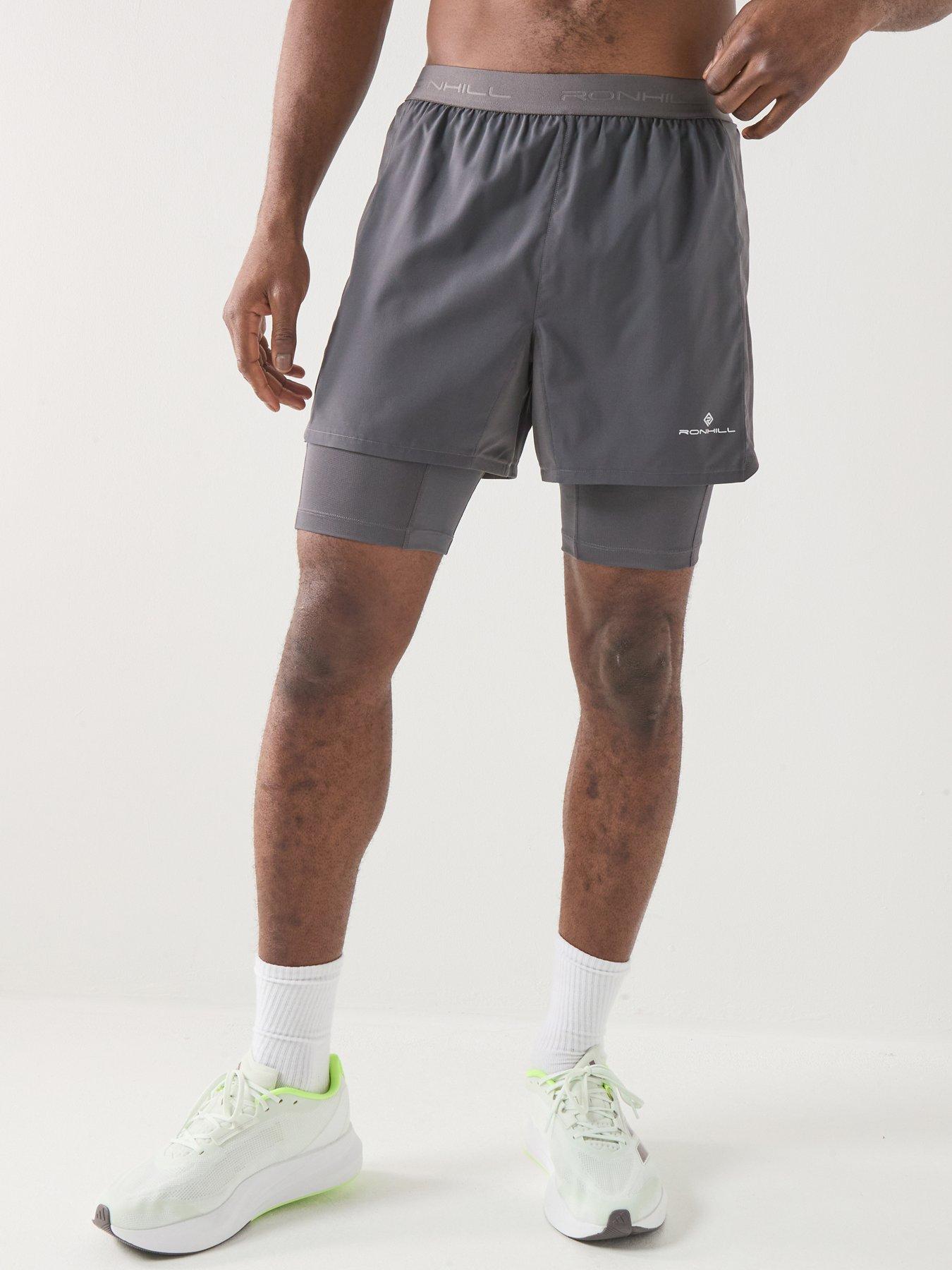Ronhill Mens Running Tech 5inch Twin Short - Grey