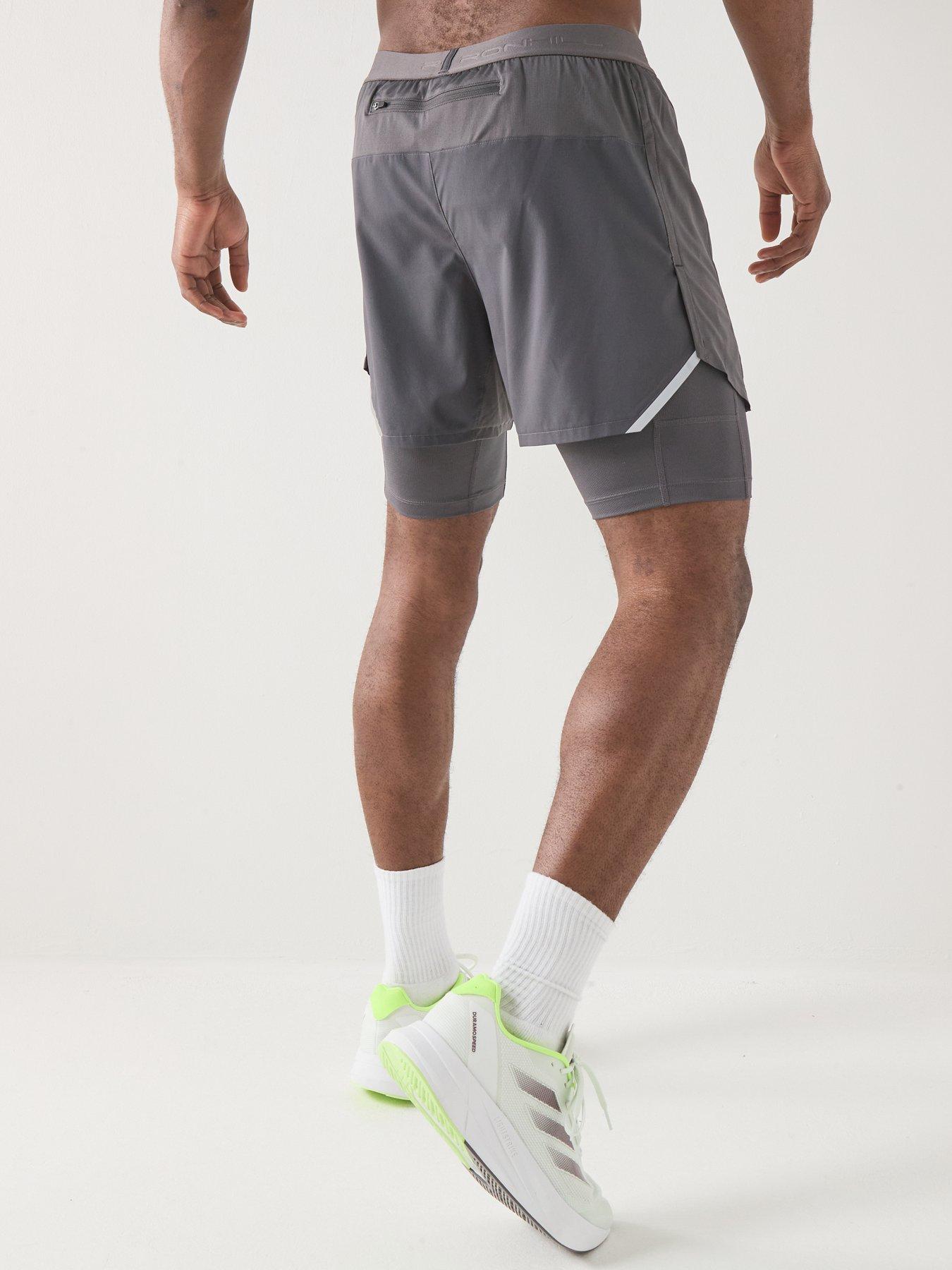  image of ronhill-mens-running-tech-5inch-twin-short-grey
