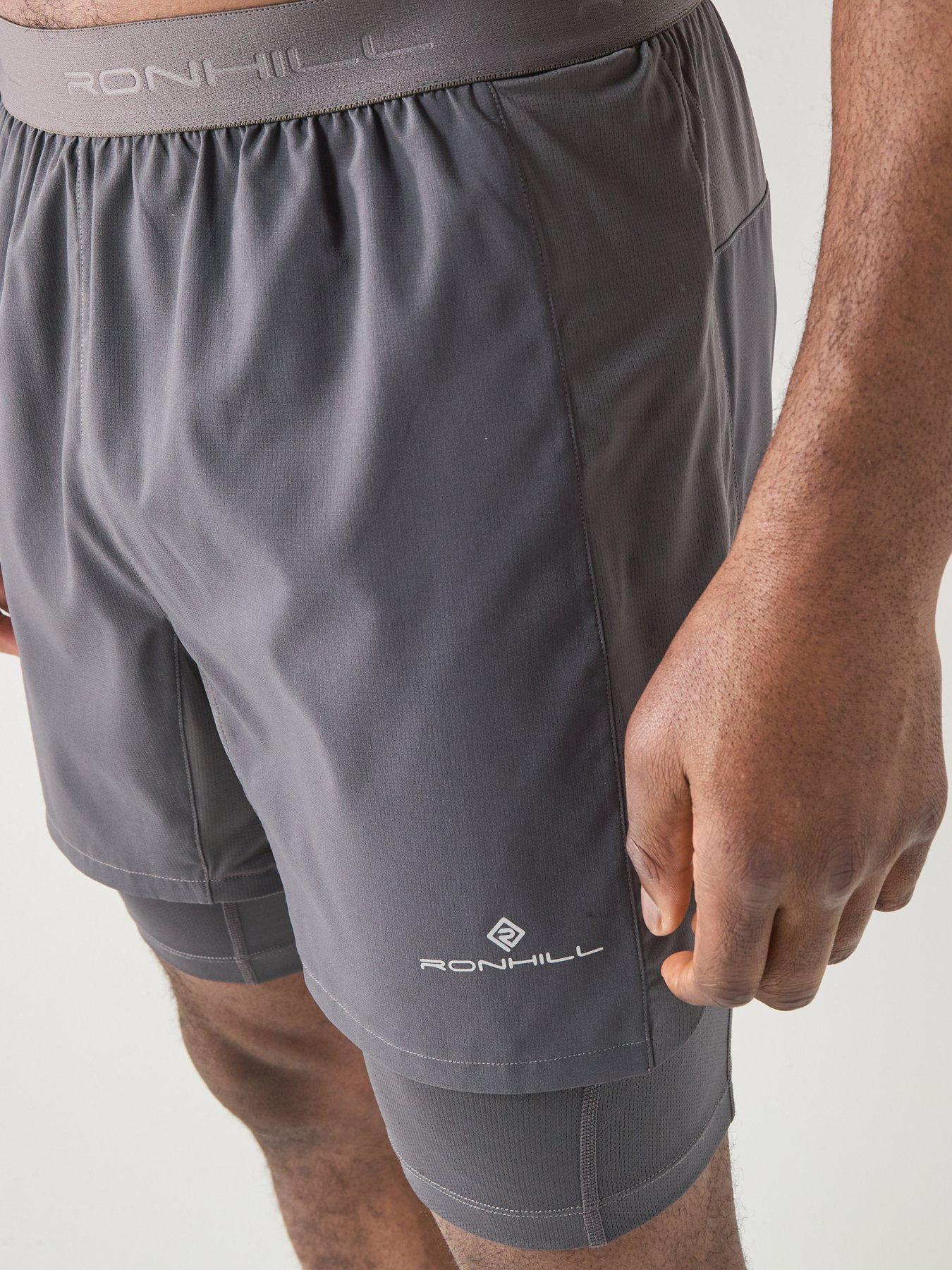  image of ronhill-mens-running-tech-5inch-twin-short-grey