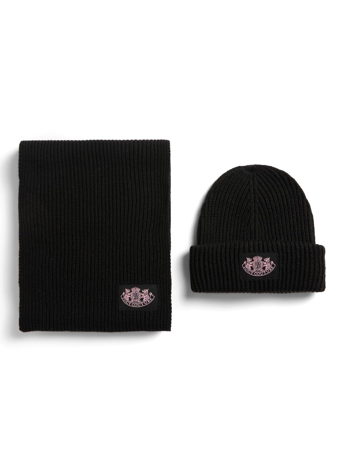 Image 2 of 2 of Juicy Couture Crest Scarf/Beanie Set - Black