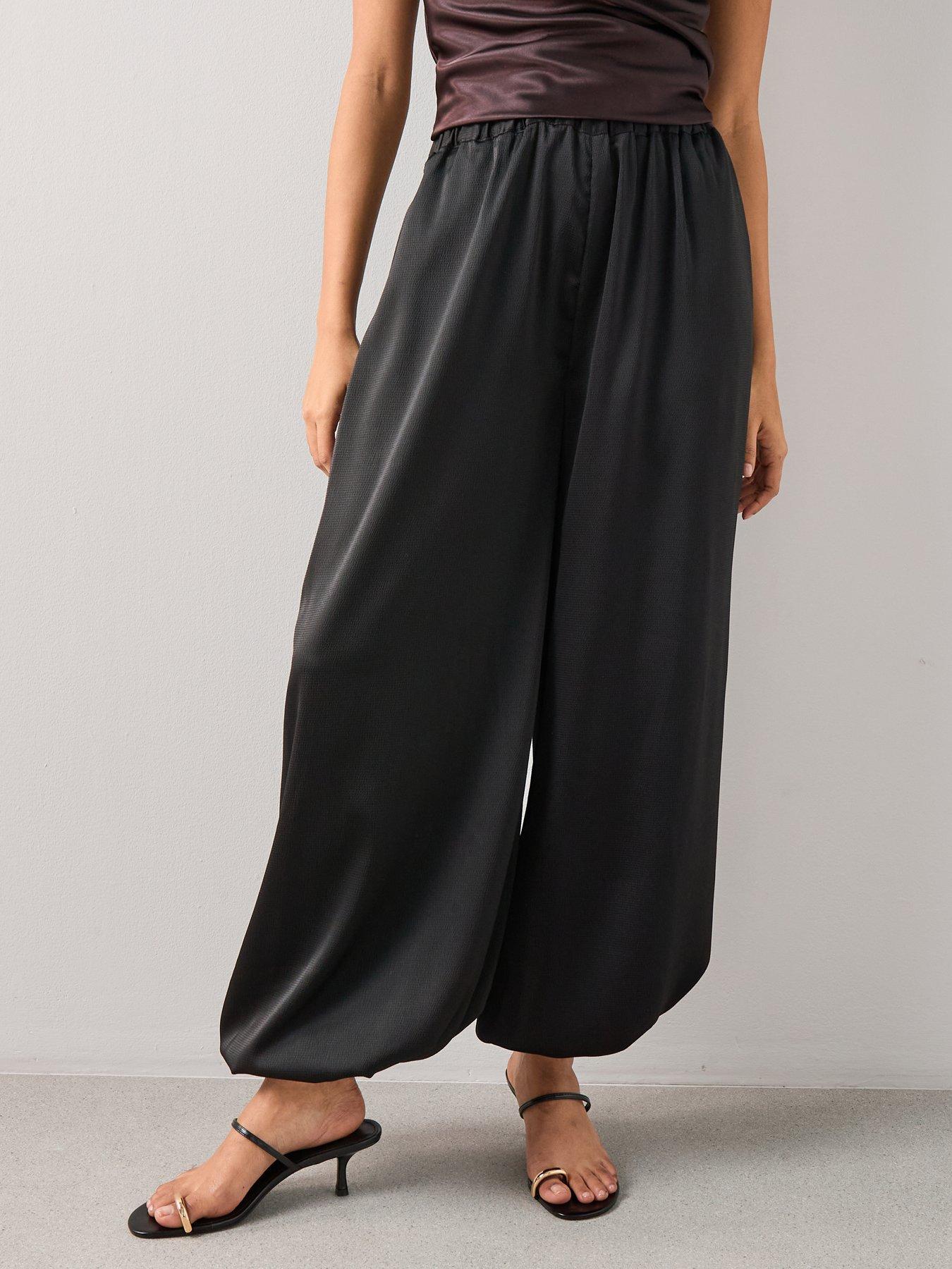 The Very Collection Satin Balloon Trousers - Black