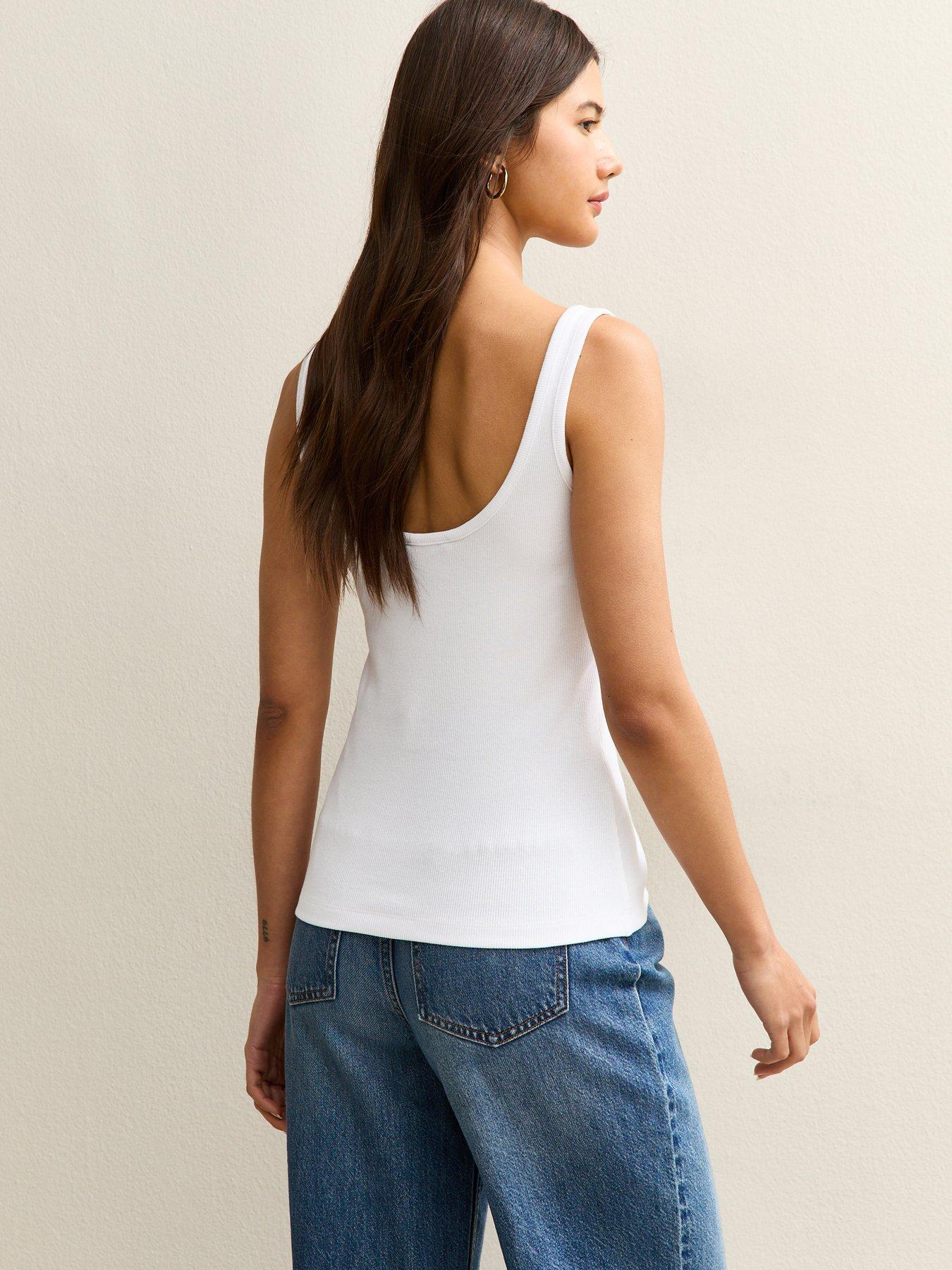  image of new-look-button-up-tank-top-white
