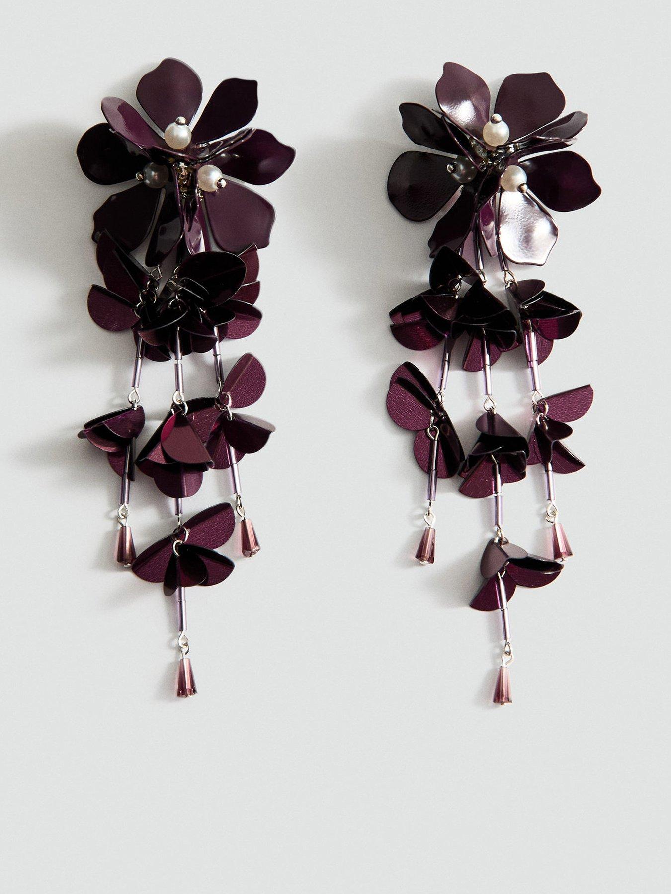 Mango Floral Sequin Earrings