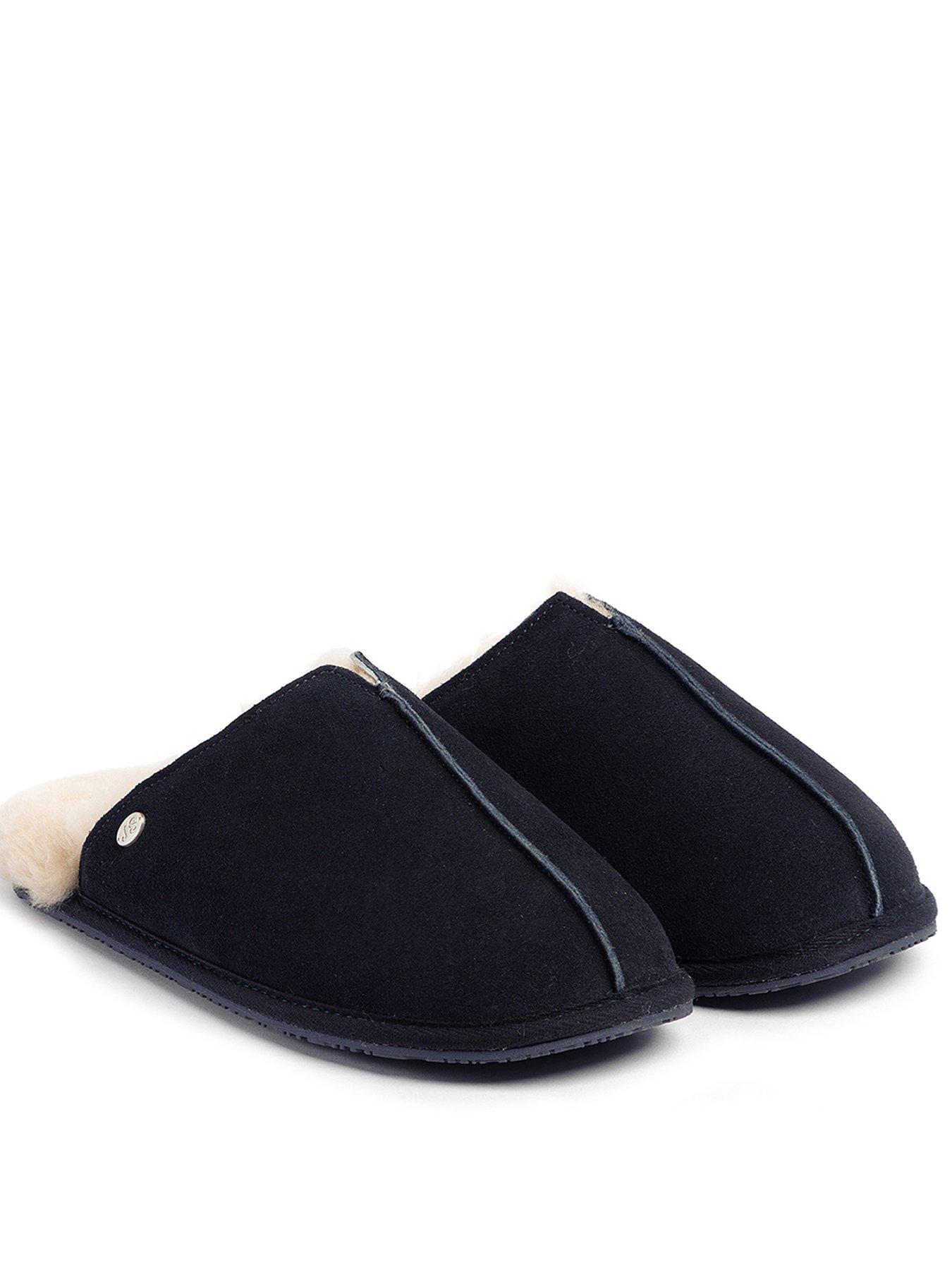  image of totes-mens-jude-sheepskin-slipper-navy