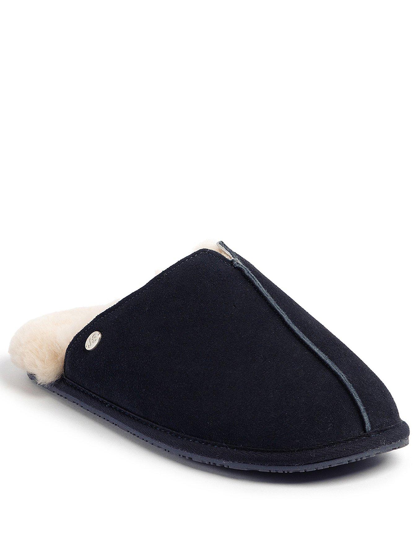  image of totes-mens-jude-sheepskin-slipper-navy