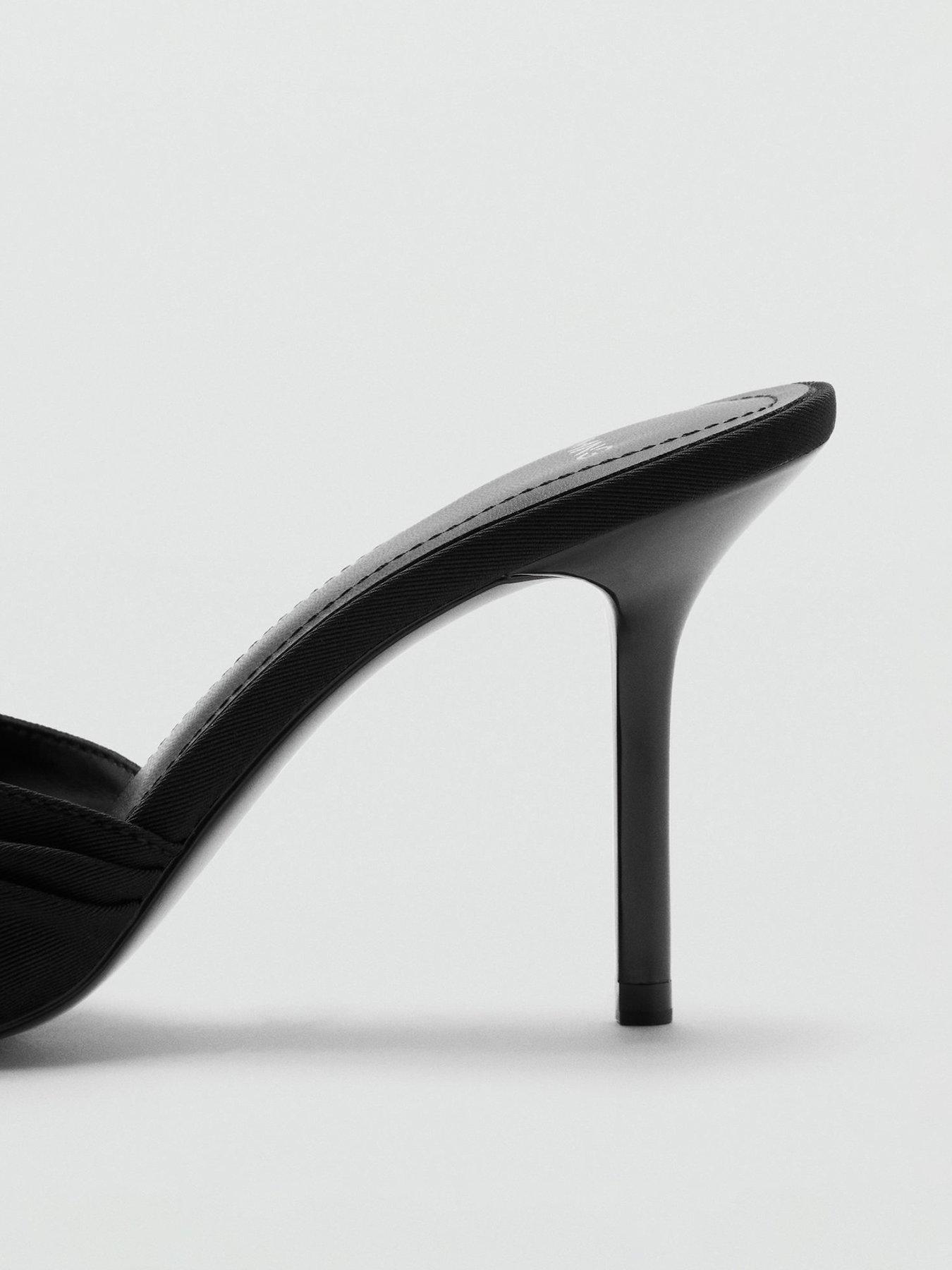  image of mango-bow-detail-heeled-sandals-black