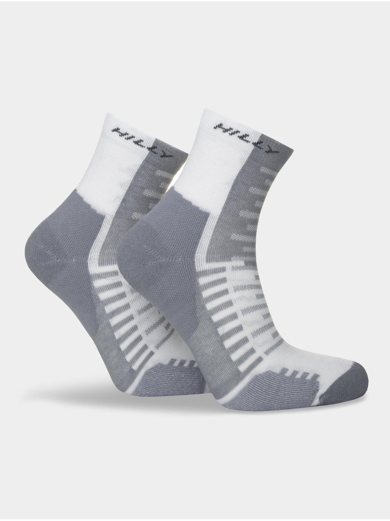 Image 3 of 3 of Hilly Active Minimum Cushioning Anklet Running Socks - White