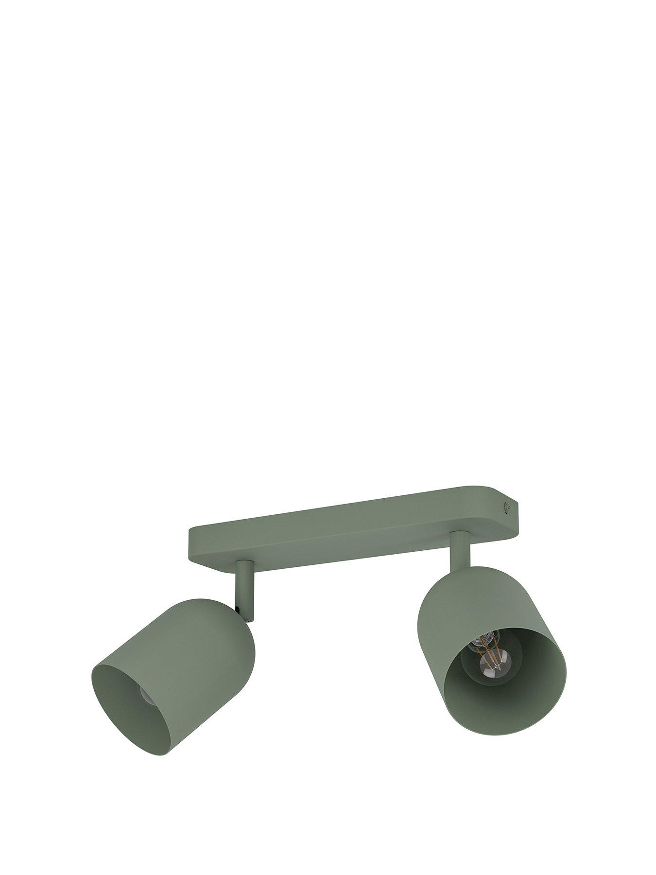  image of eglo-tilston-steel-minimalist-dual-ceiling-spotlight-green