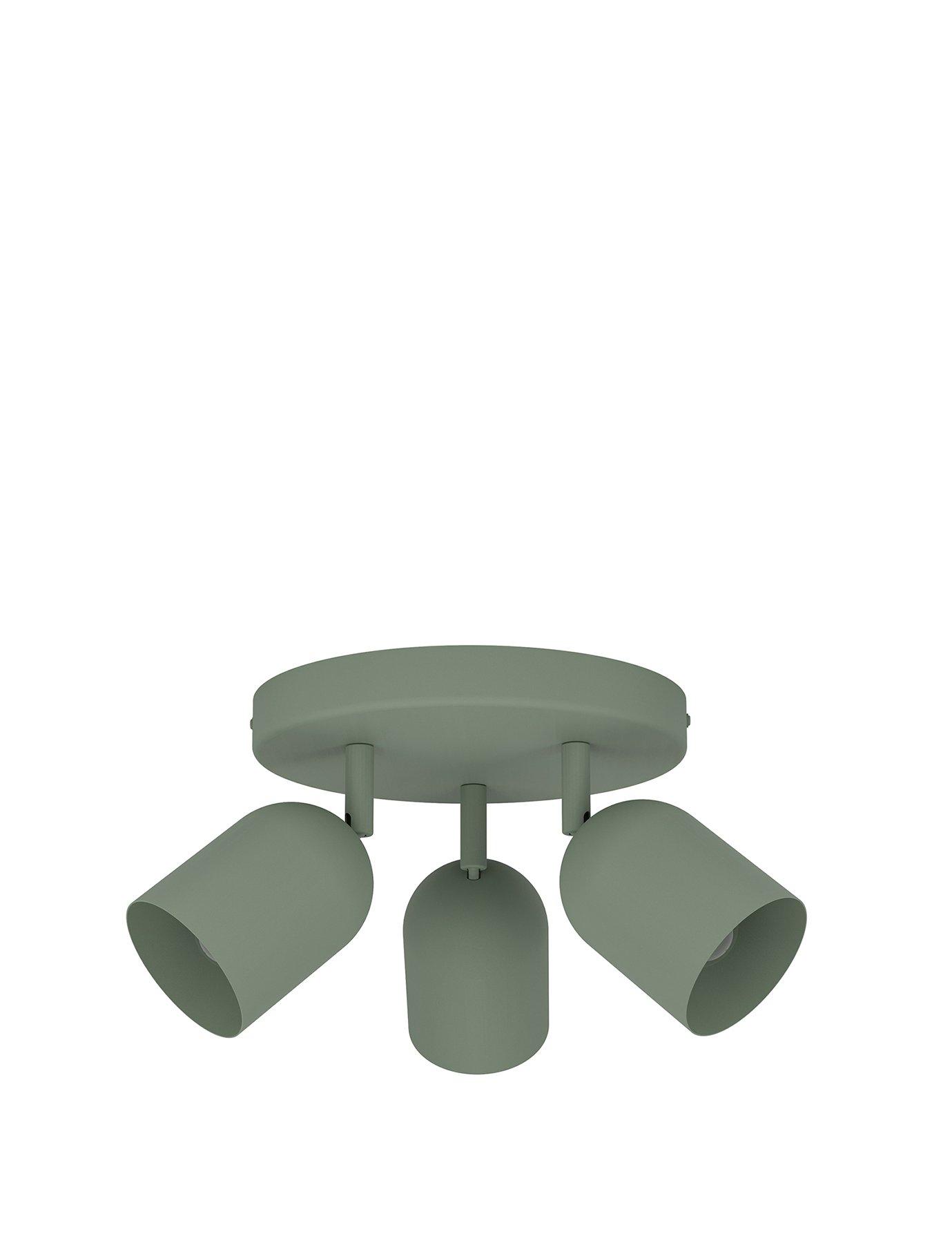  image of eglo-tilston-steel-minimalist-triple-ceiling-spotlight-green