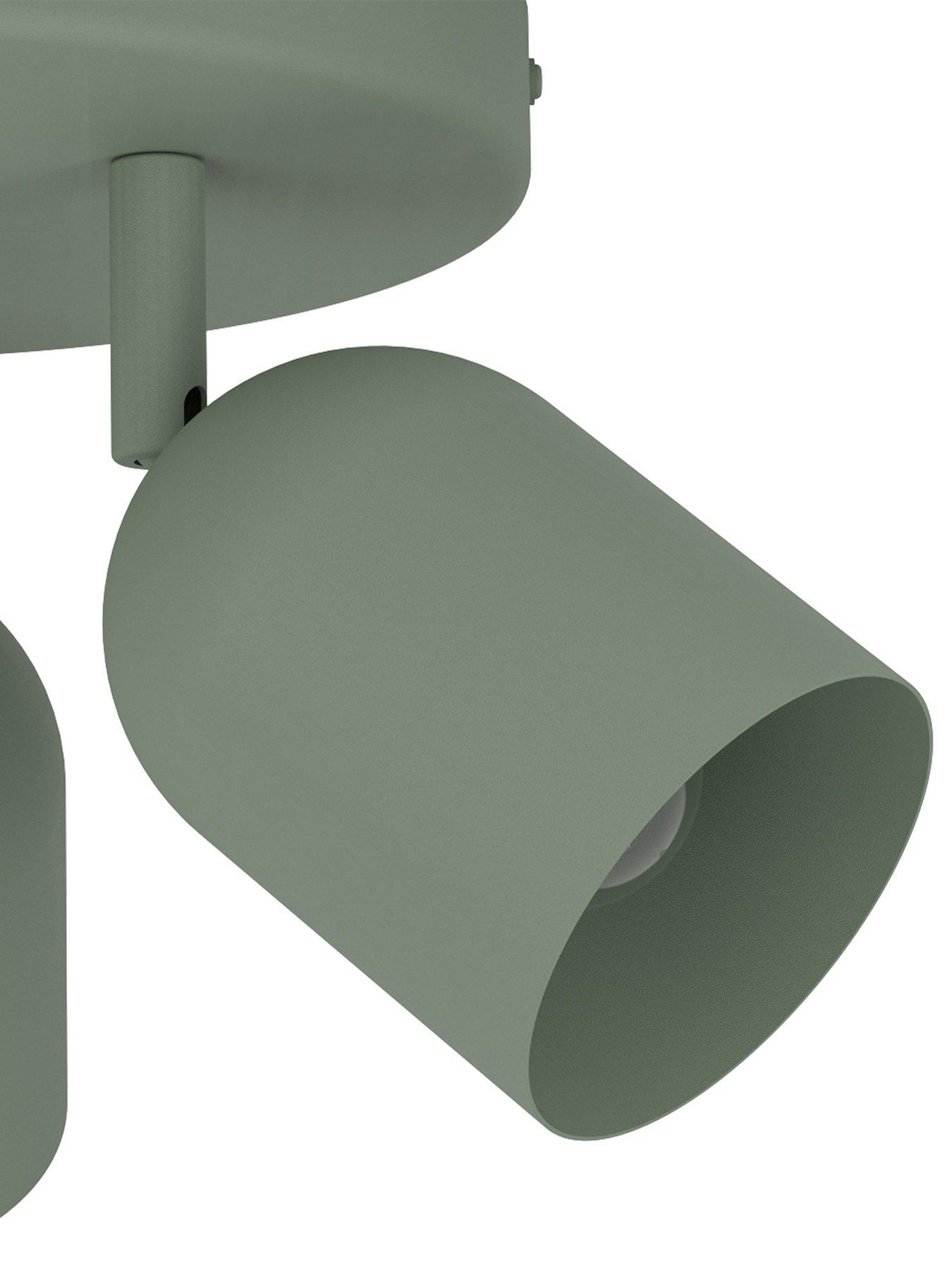 Image 3 of 4 of Eglo Tilston Steel Minimalist Triple Ceiling Spotlight, Green