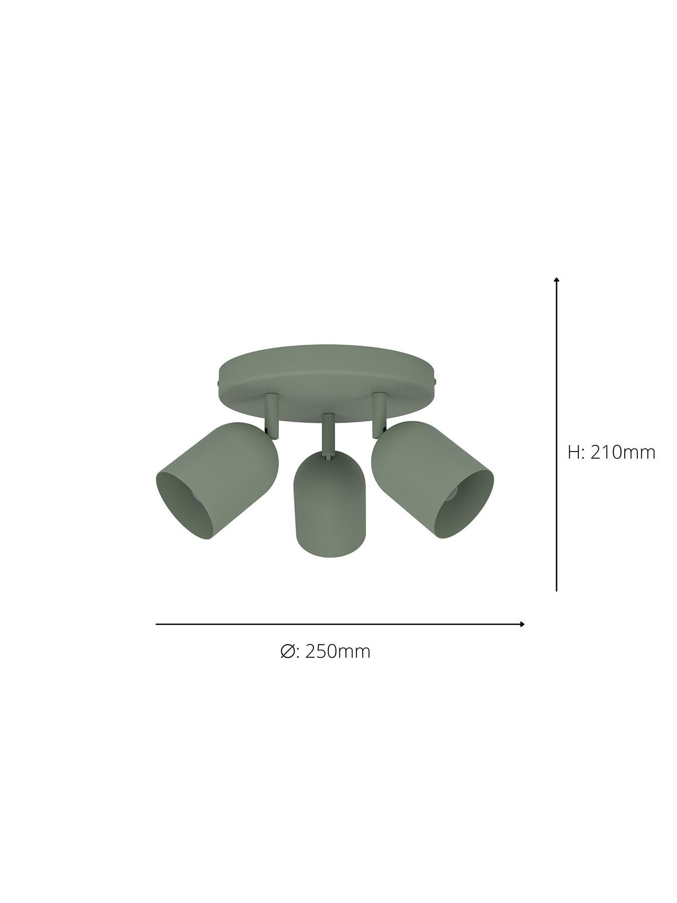 Image 4 of 4 of Eglo Tilston Steel Minimalist Triple Ceiling Spotlight, Green