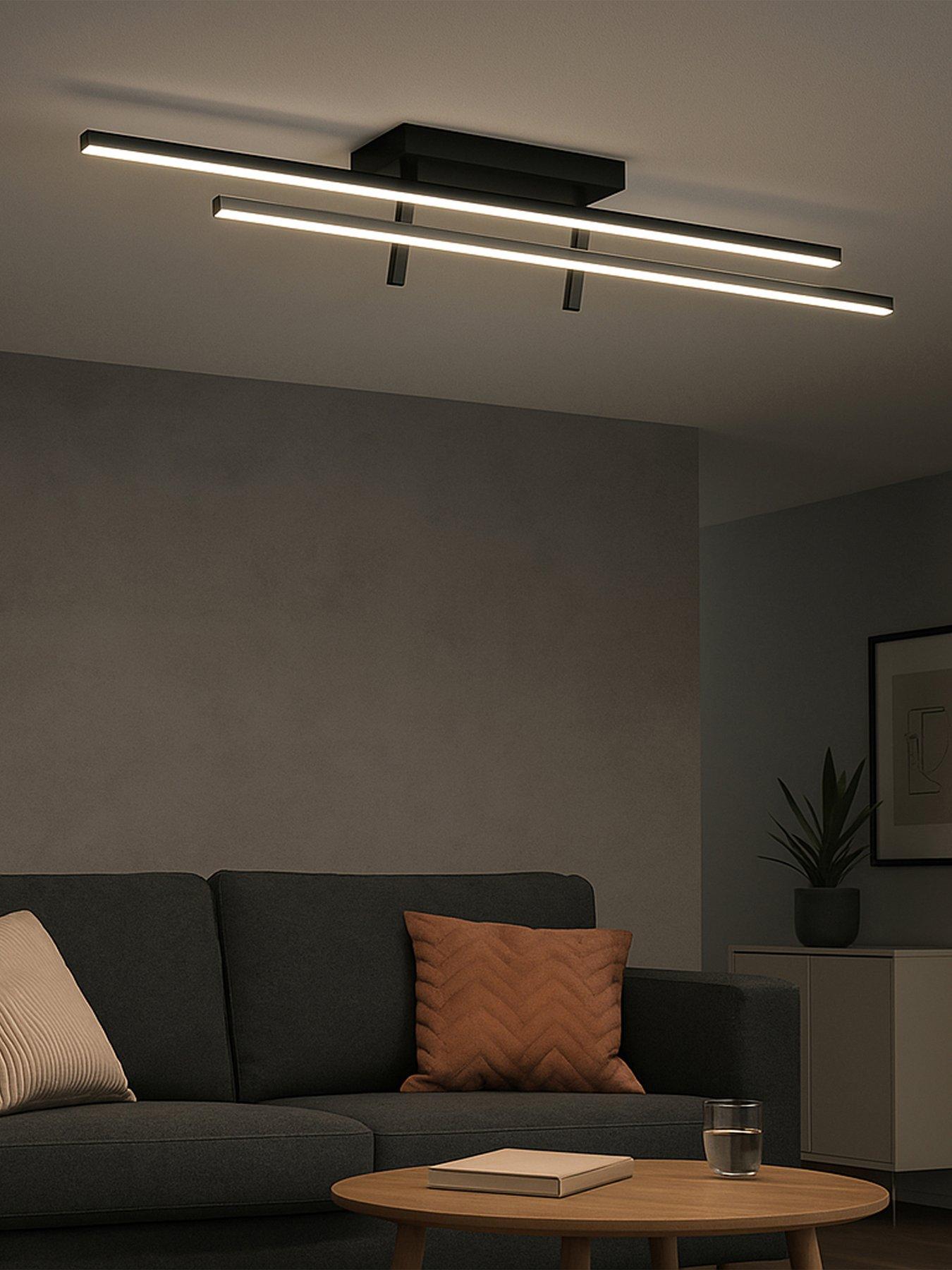 Eglo Trepiliano Aluminium  &  Steel Black Modern Led Linear Ceiling Light