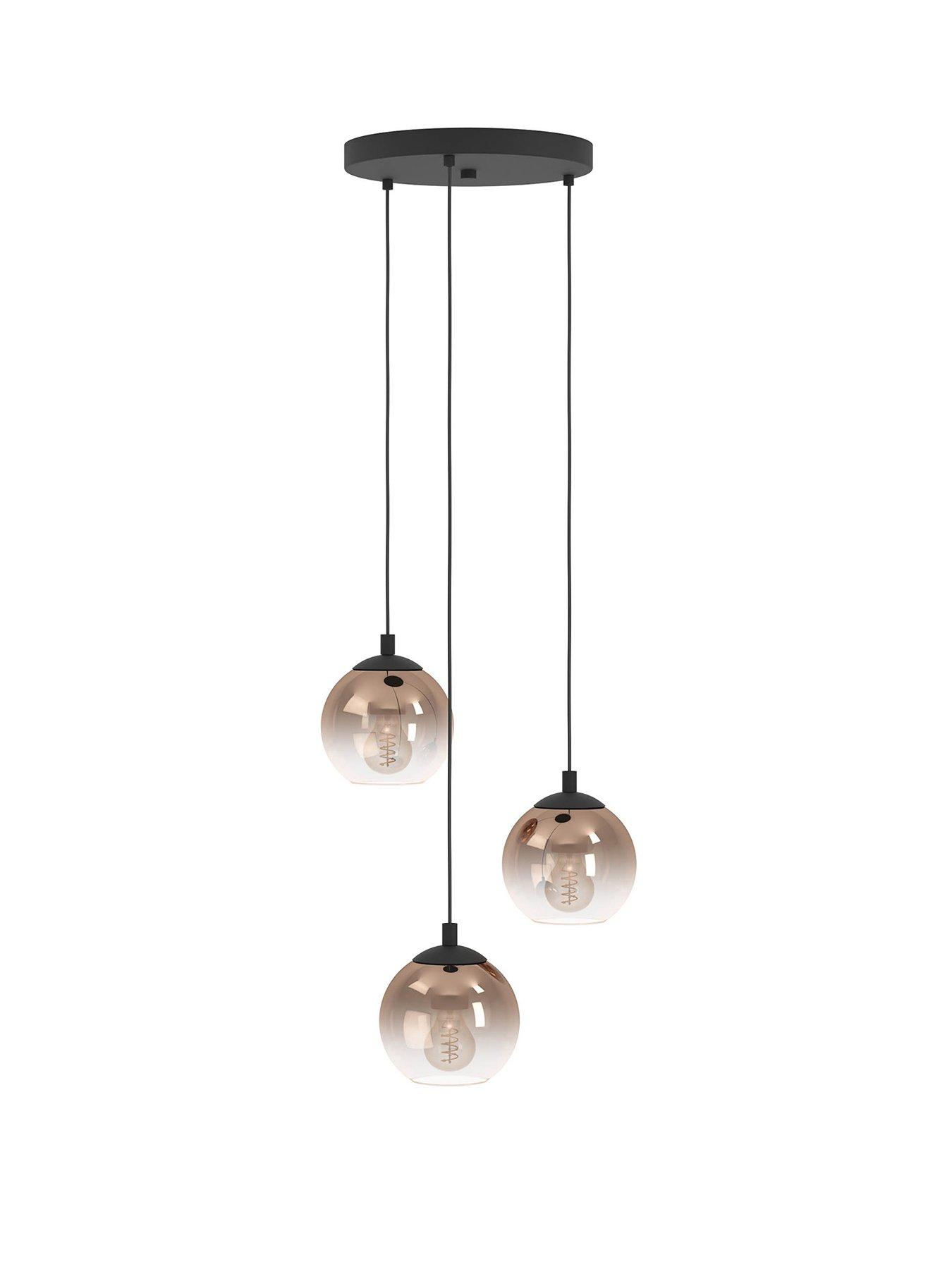  image of eglo-ariscani-1-copper-ombre-effect-glass-3-light-pendant