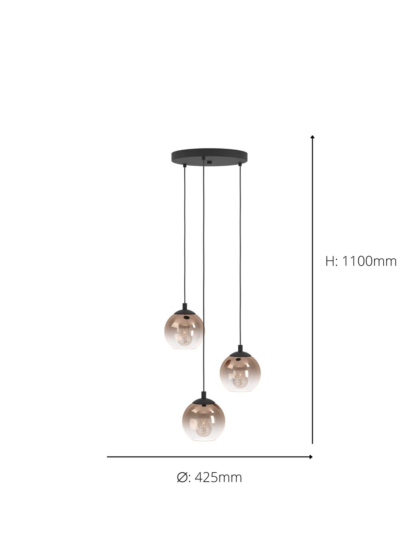  image of eglo-ariscani-1-copper-ombre-effect-glass-3-light-pendant