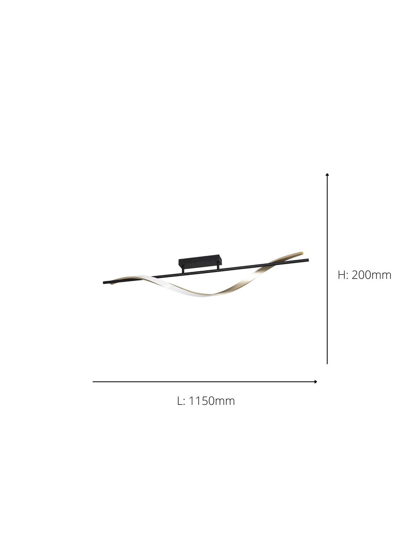  image of eglo-conaprato-black-amp-brushed-brass-modern-ceiling-light