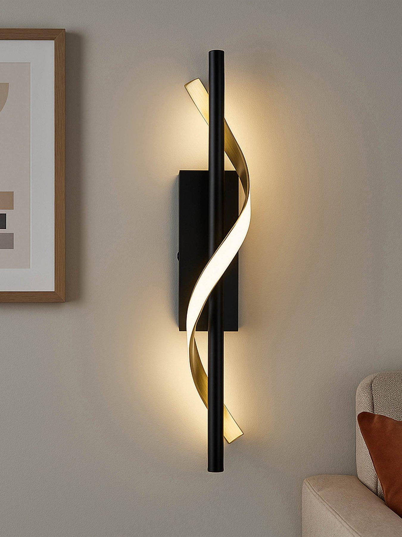 Eglo Conaprato Black  &  Brushed Brass Modern Wall Light
