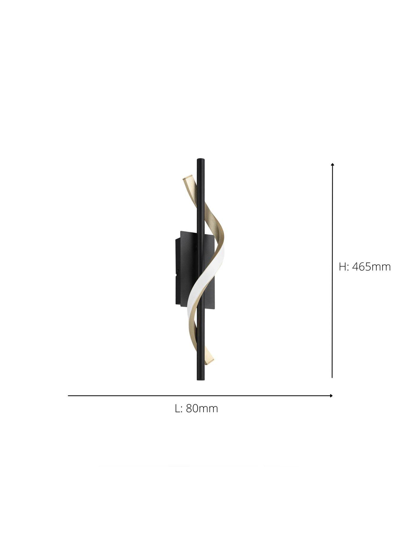  image of eglo-conaprato-black-amp-brushed-brass-modern-wall-light