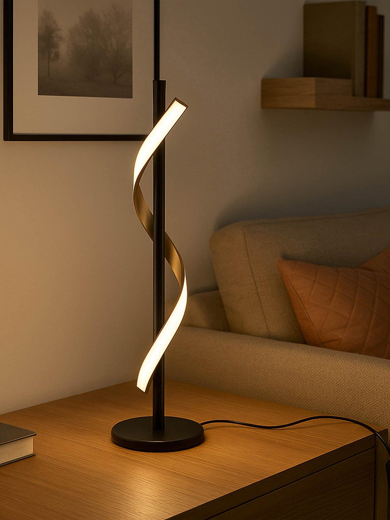  image of eglo-conaprato-black-amp-brushed-brass-modern-table-lamp