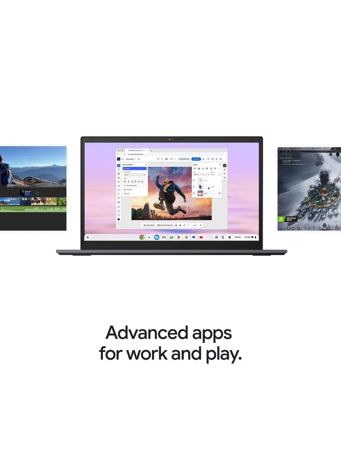 Image 7 of 7 of Lenovo Chromebook Plus 2-in-1 - 14in WUXGA Touchscreen,&nbsp;Intel Core 3, 8GB RAM, 128GB SSD - Luna Grey