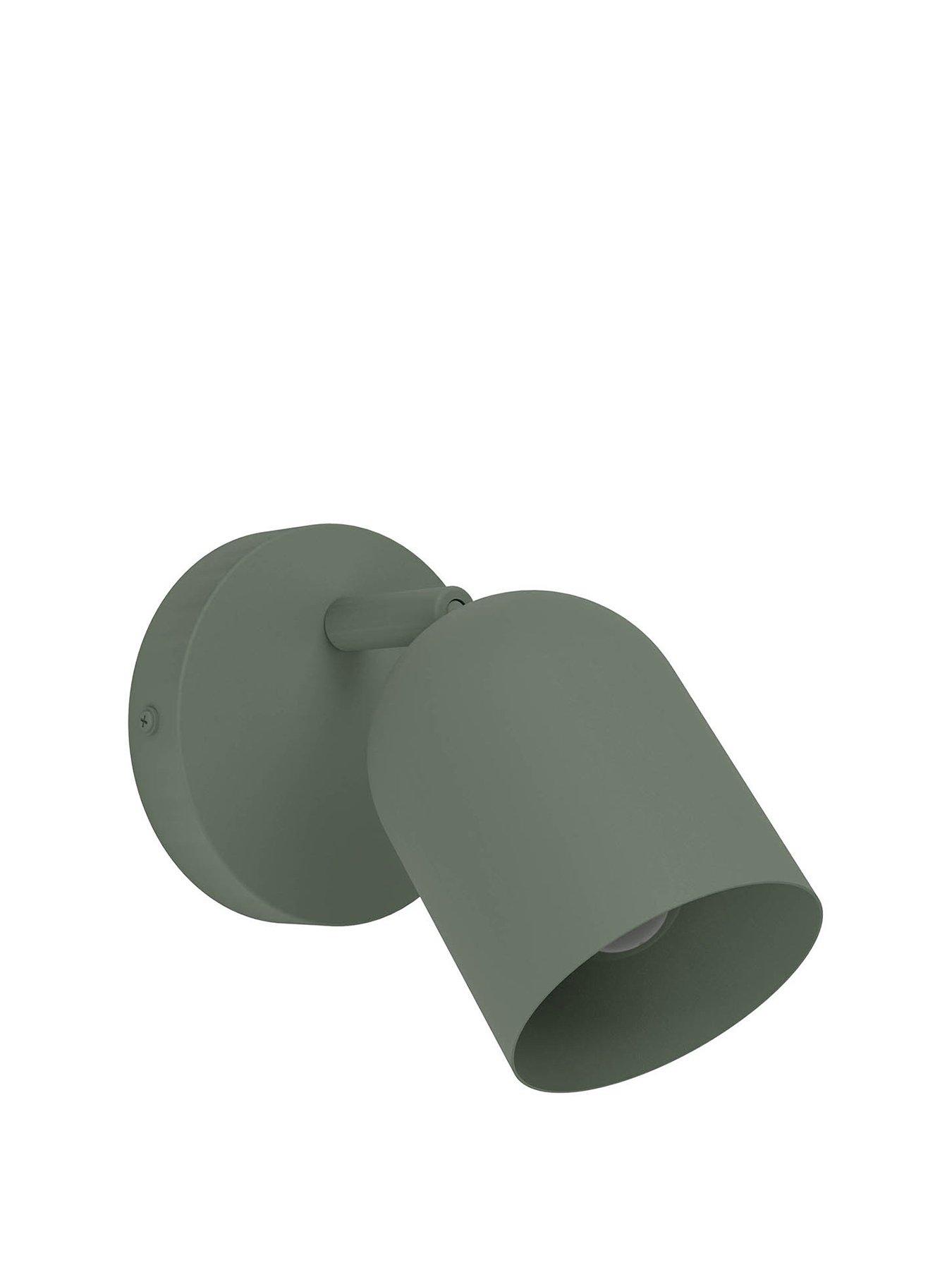  image of eglo-tilston-steel-minimalist-single-wall-spotlight-green