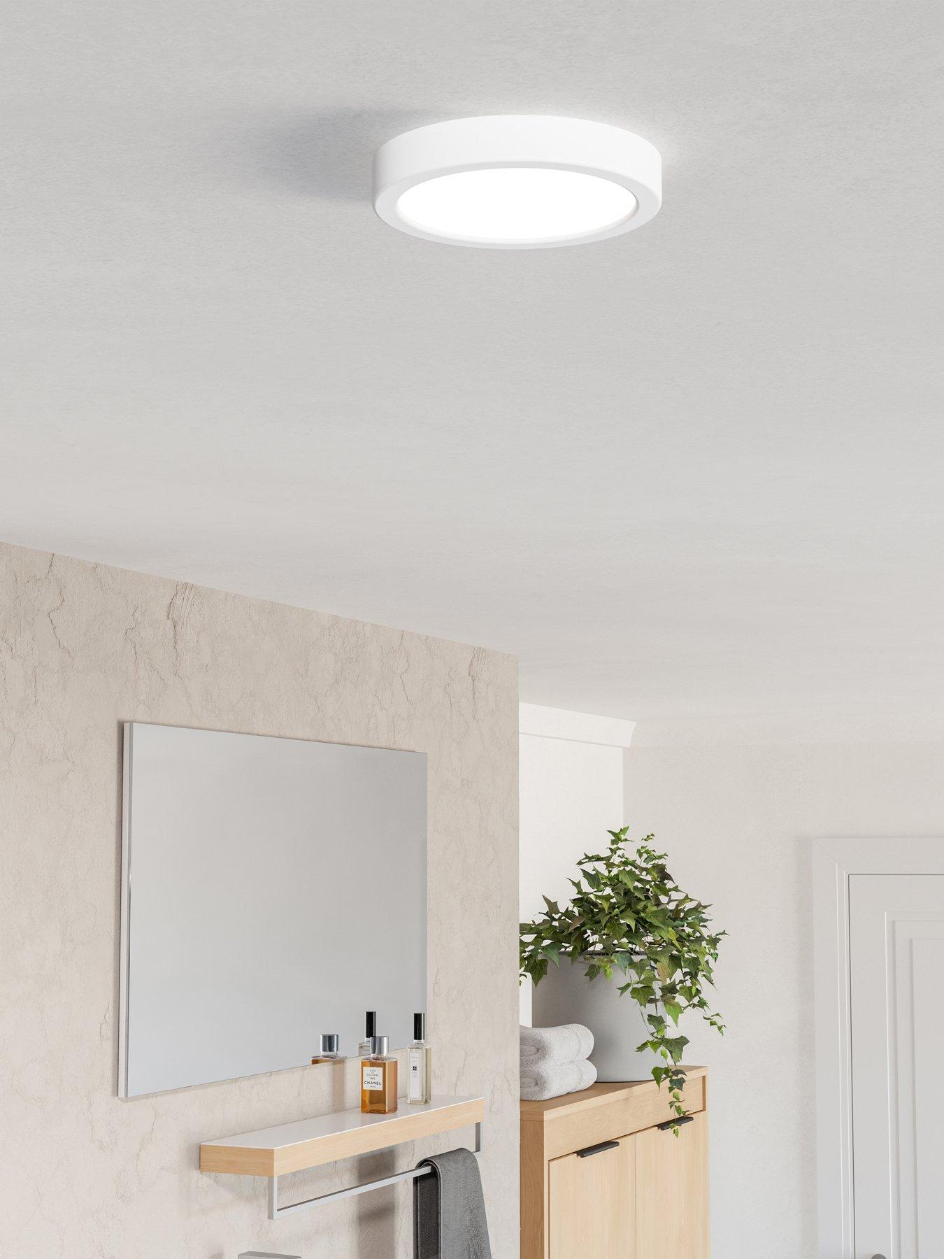 Image 1 of 6 of Eglo Fueva 6 Ip44 Led Cct Plastic Ceiling Light, (d) 16.6cm White