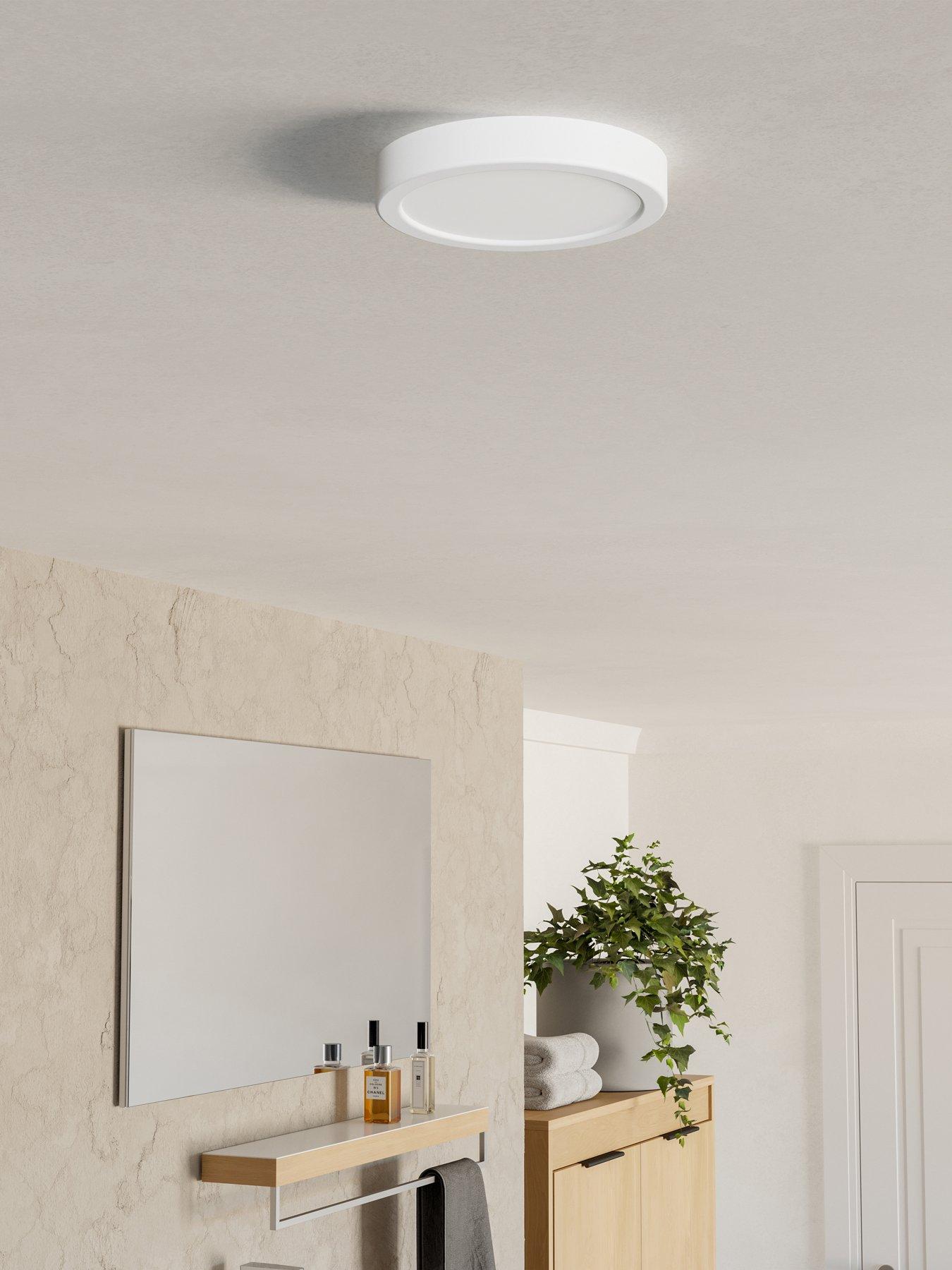 Image 3 of 6 of Eglo Fueva 6 Ip44 Led Cct Plastic Ceiling Light, (d) 16.6cm White