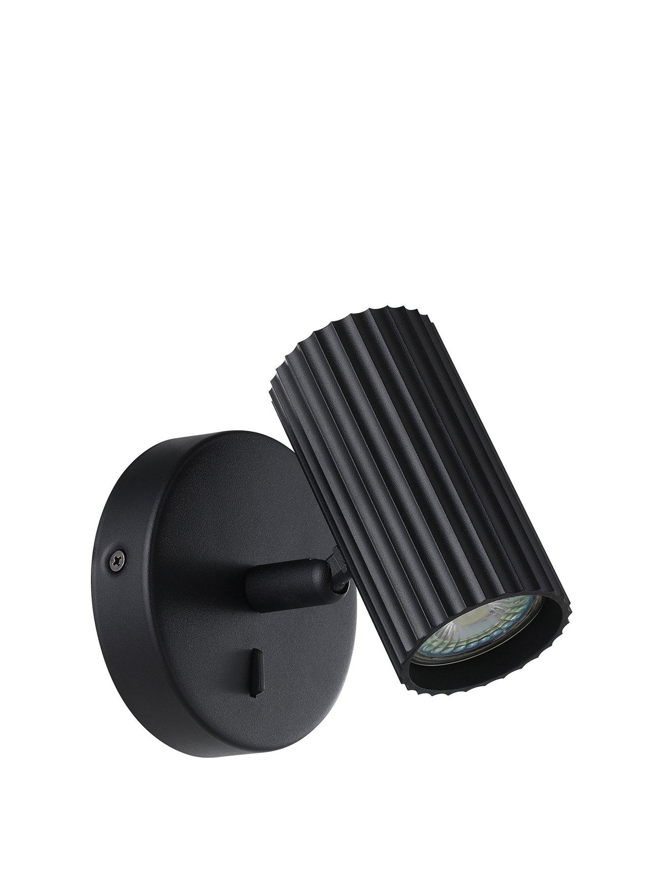 Image 2 of 5 of Eglo Portillo Aluminium &amp; Steel Modern Wall Spotlight, Black