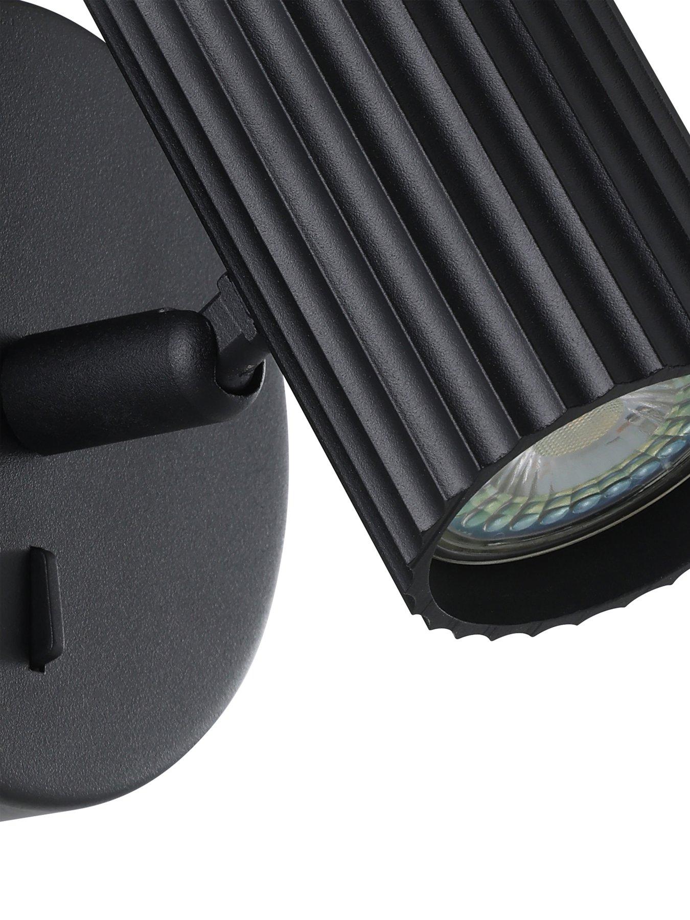  image of eglo-portillo-aluminium-amp-steel-modern-wall-spotlight-black