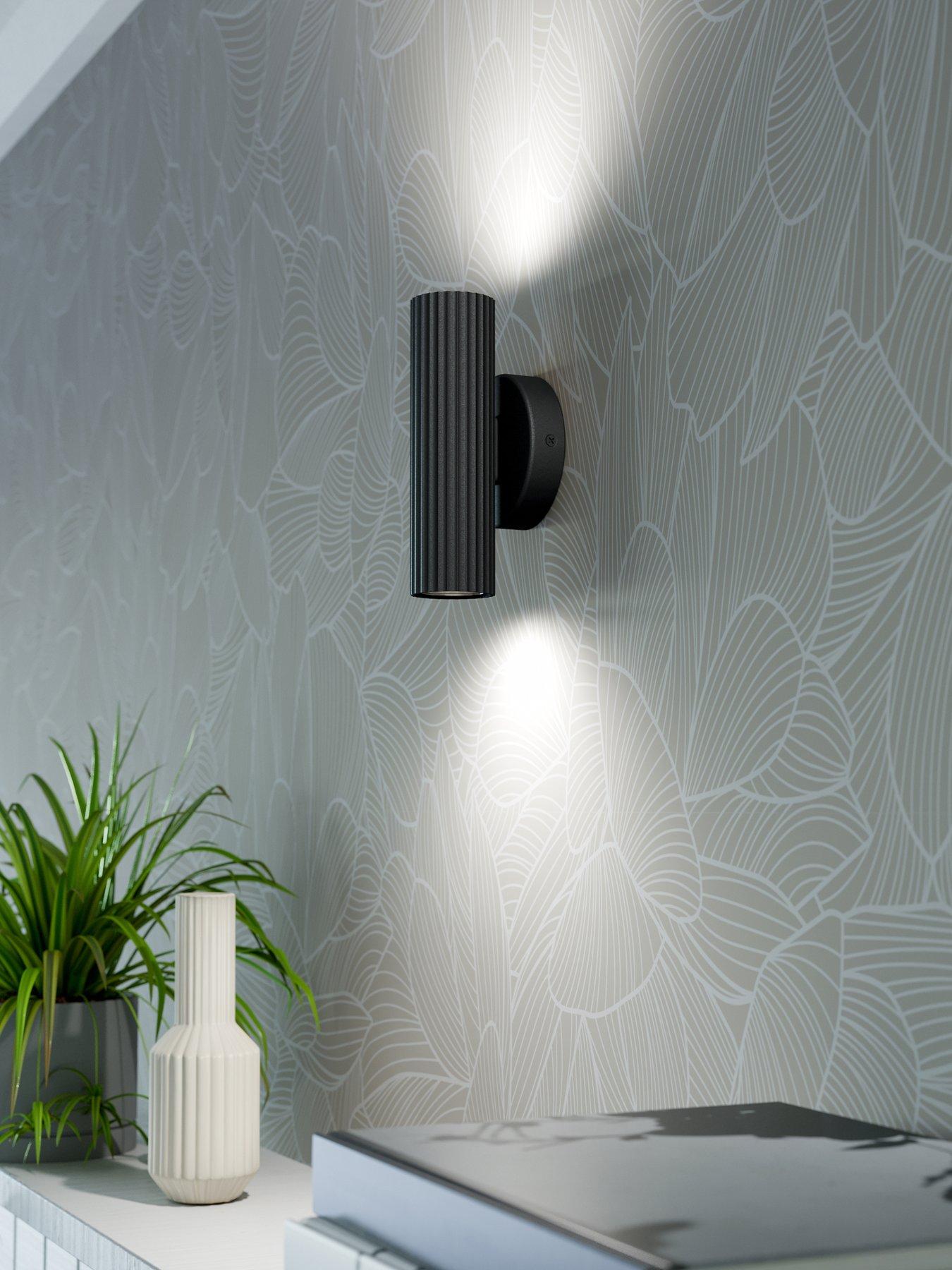 Eglo Portillo Aluminium  &  Steel Modern Uplight  &  Wall Down Light, Black