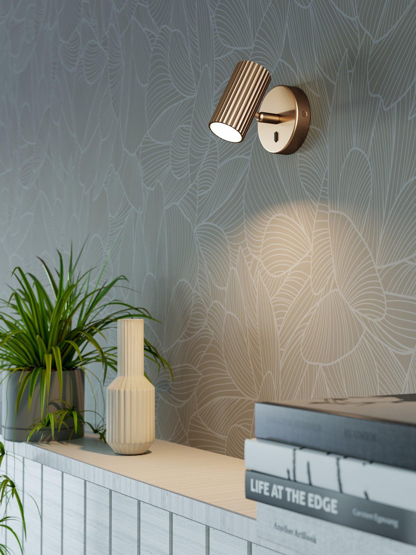 Eglo Portillo Aluminium  &  Steel Modern Wall Spotlight, Matte Brass