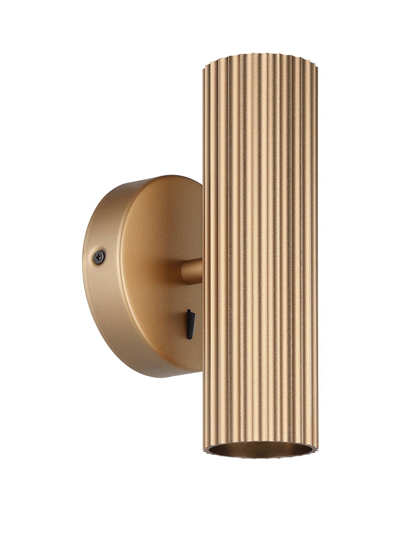  image of eglo-portillo-aluminium-amp-steel-modern-uplight-amp-wall-down-light-matte-brass