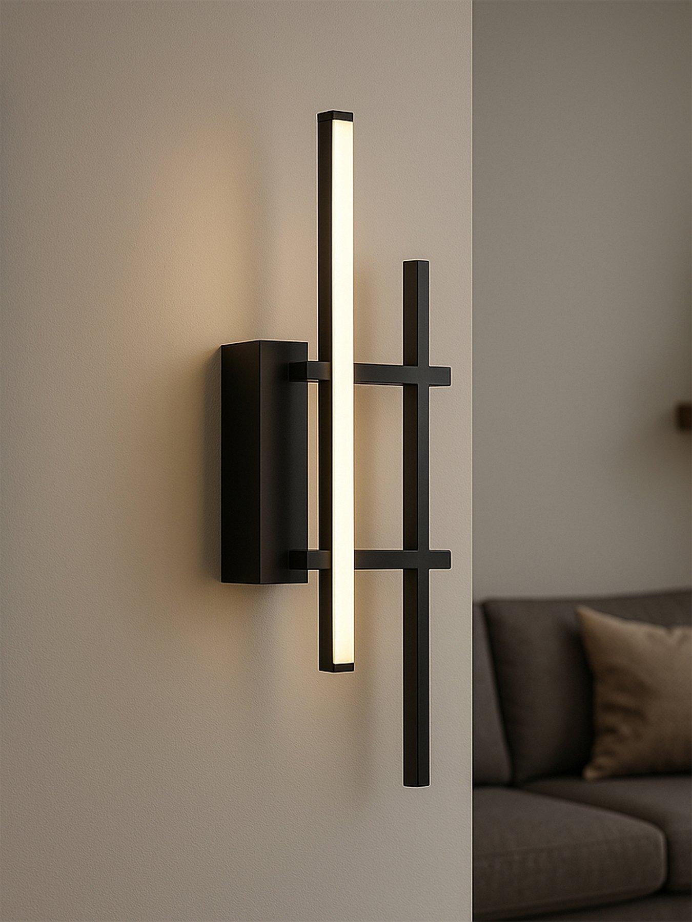 Image 1 of 5 of Eglo Trepiliano Aluminium &amp; Steel Black Modern Led Linear Wall Light