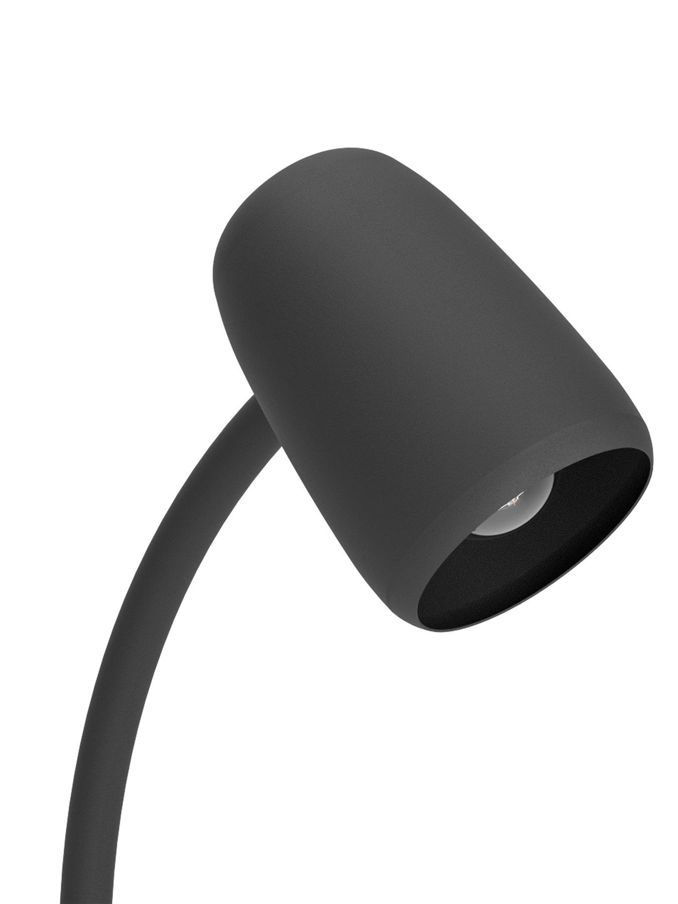 Image 3 of 4 of Eglo Carlo Modern Steel Flexible Desk Lamp, Black