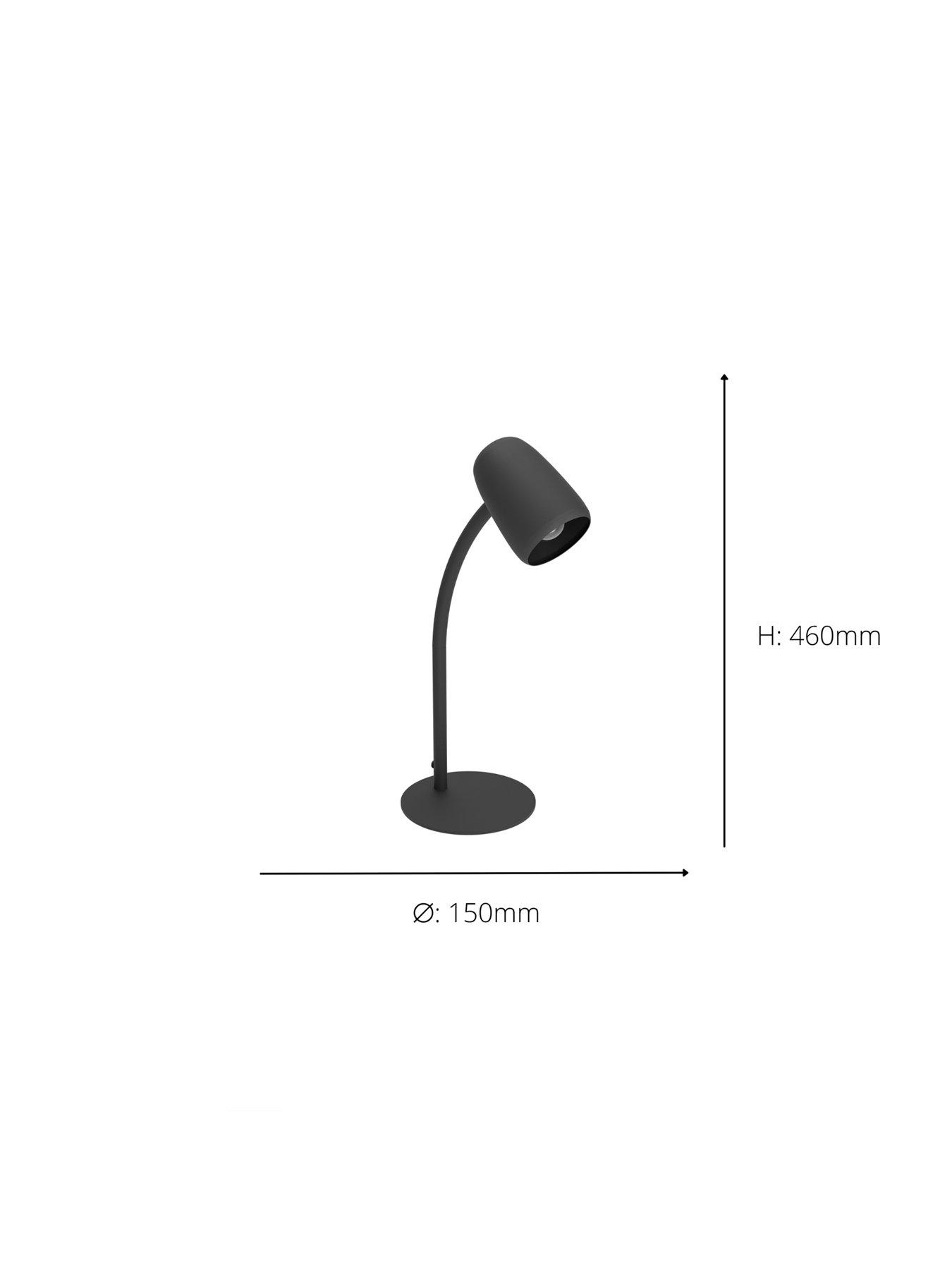 Image 4 of 4 of Eglo Carlo Modern Steel Flexible Desk Lamp, Black