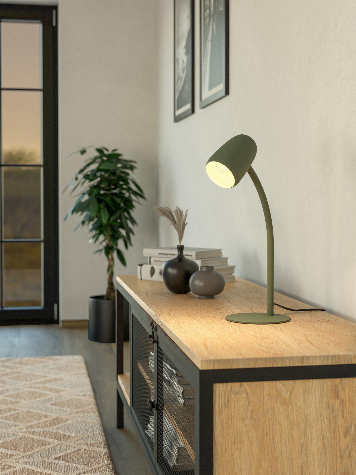 Eglo Carlo Modern Steel Flexible Desk Lamp, Green