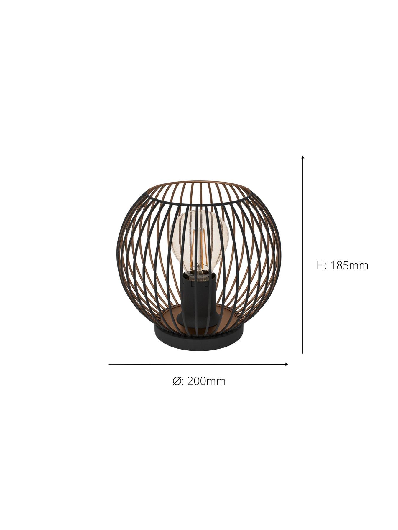  image of eglo-almanzora-black-amp-copper-wire-modern-steel-table-lamp