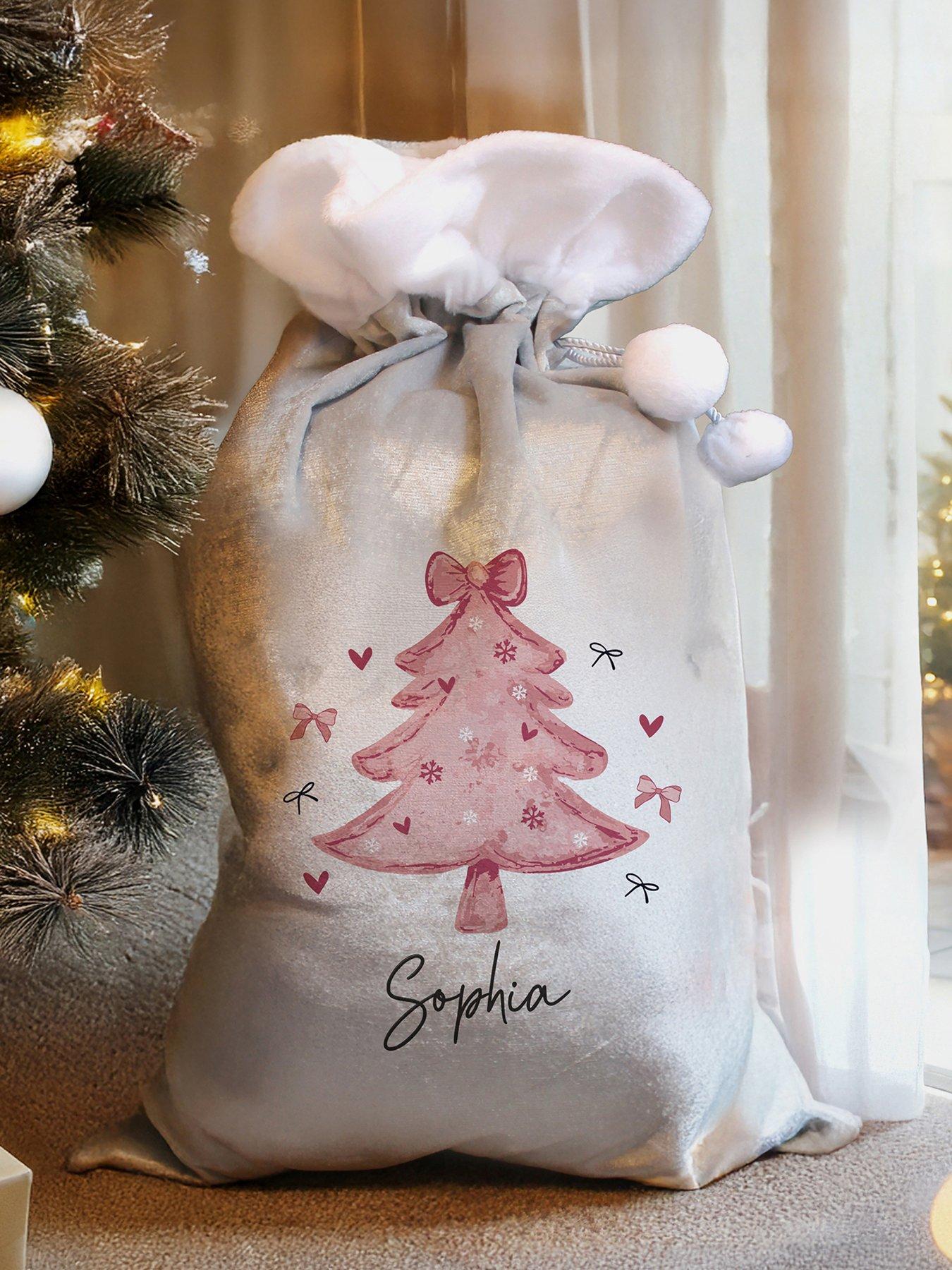 The Personalised Memento Company Personalised Pink Christmas Tree Sack