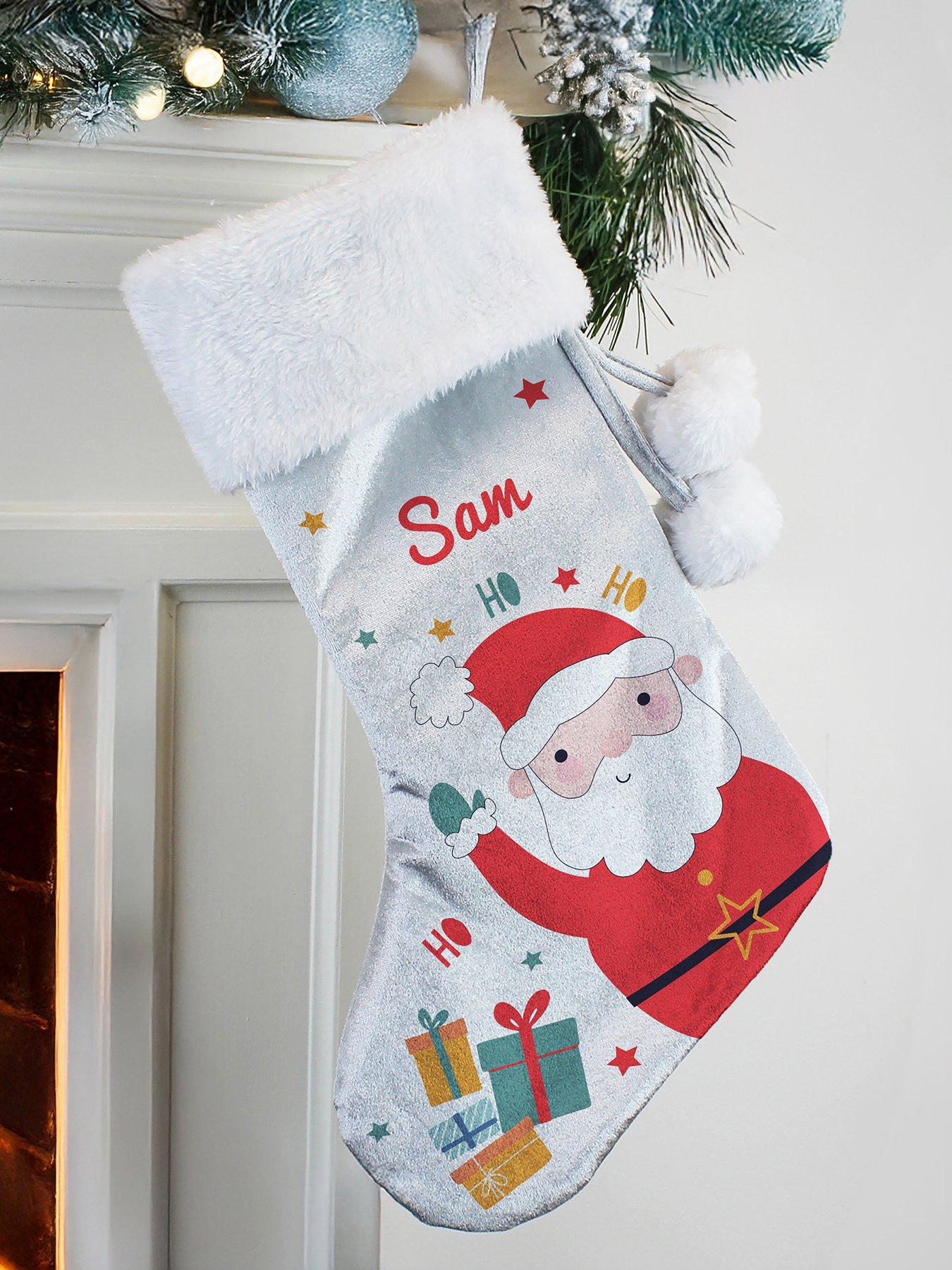 Image 1 of 3 of The Personalised Memento Company Personalised Santa Christmas Stocking