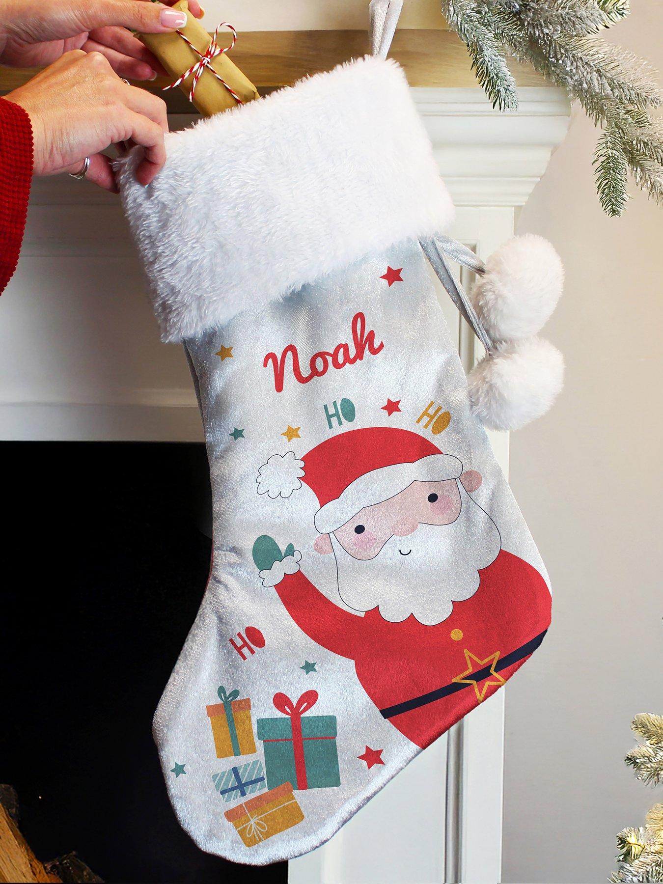 Image 2 of 3 of The Personalised Memento Company Personalised Santa Christmas Stocking