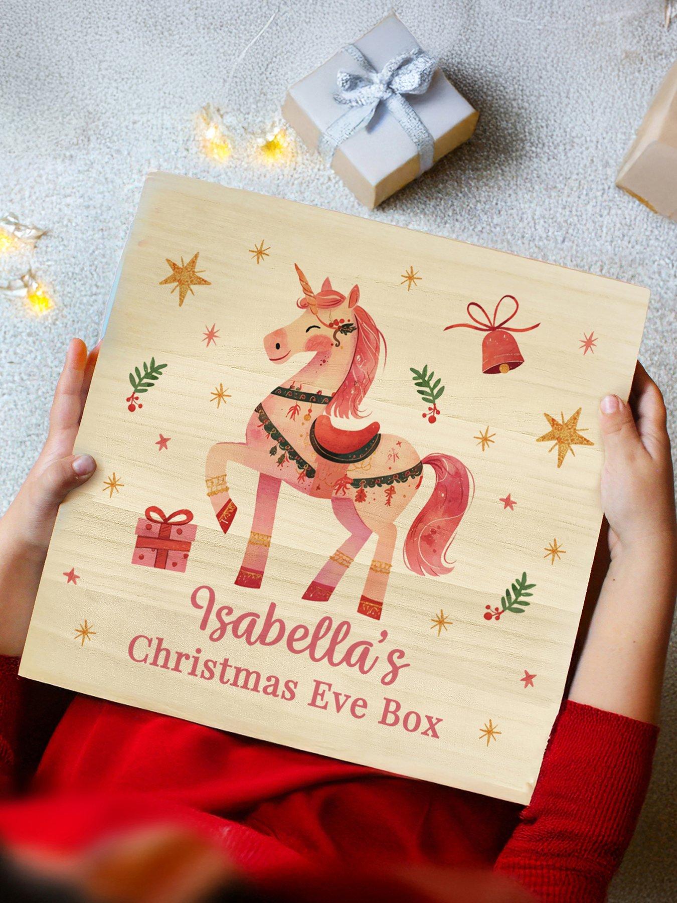 Image 1 of 4 of The Personalised Memento Company Personalised Unicorn Christmas Eve Box