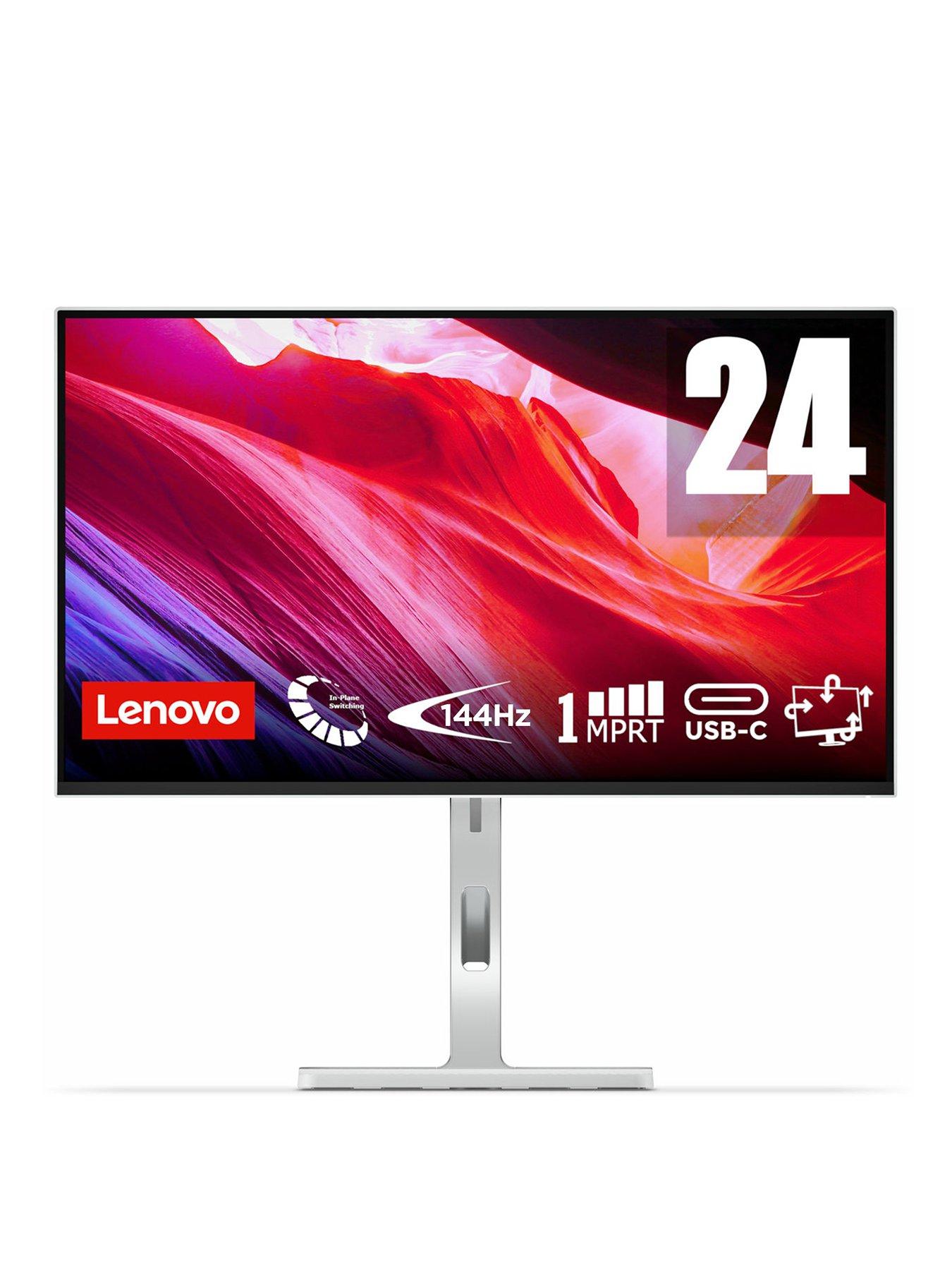 Image 1 of 6 of Lenovo L24D-4C 23.8" FHD IPS Monitor - 144Hz, AMD FreeSync, USB-C Docking (75W PD), USB Hub, Speakers, VESA Mount