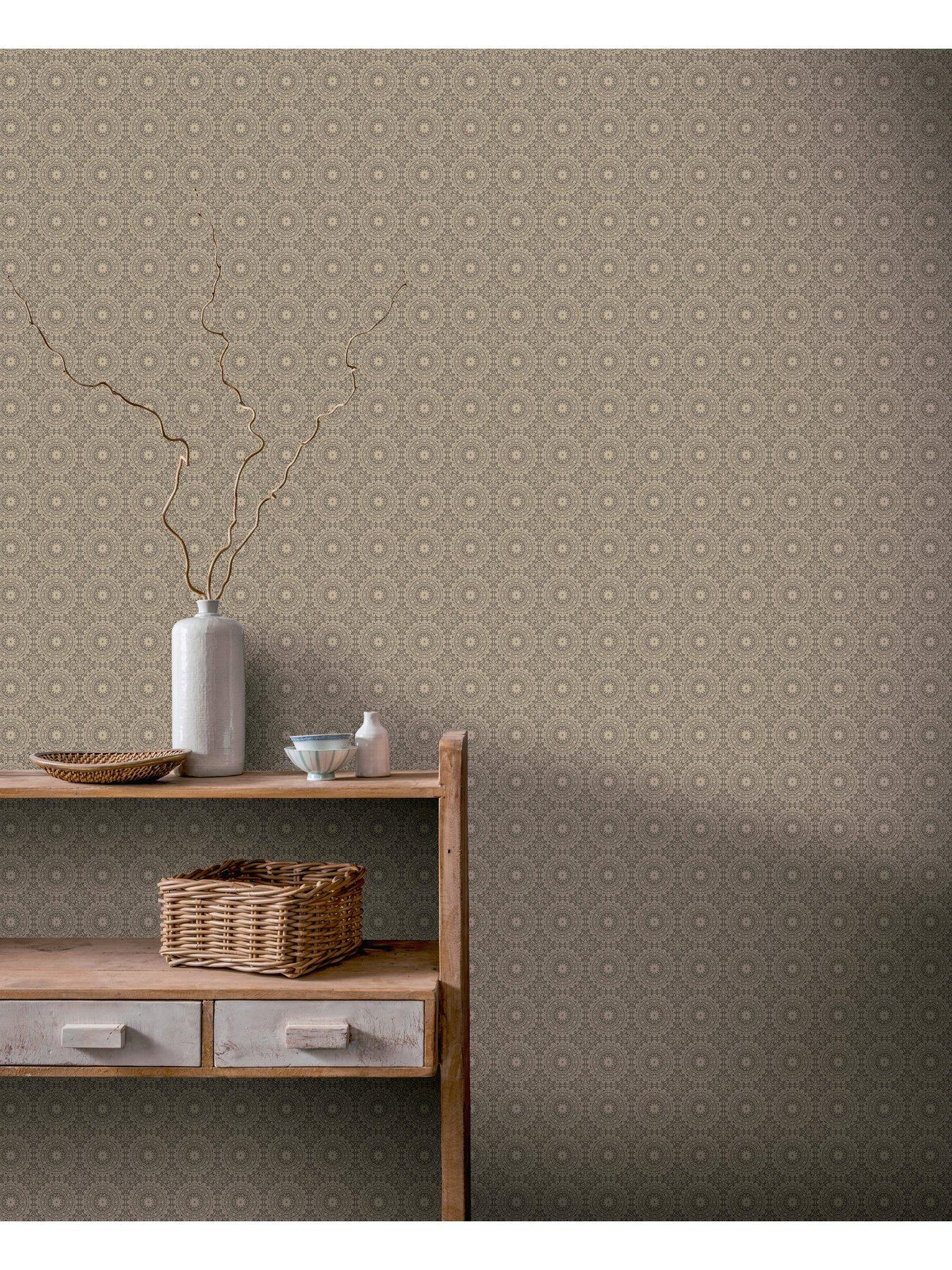  image of arthouse-symmetrical-chic-champagne-and-silver-wallpaper