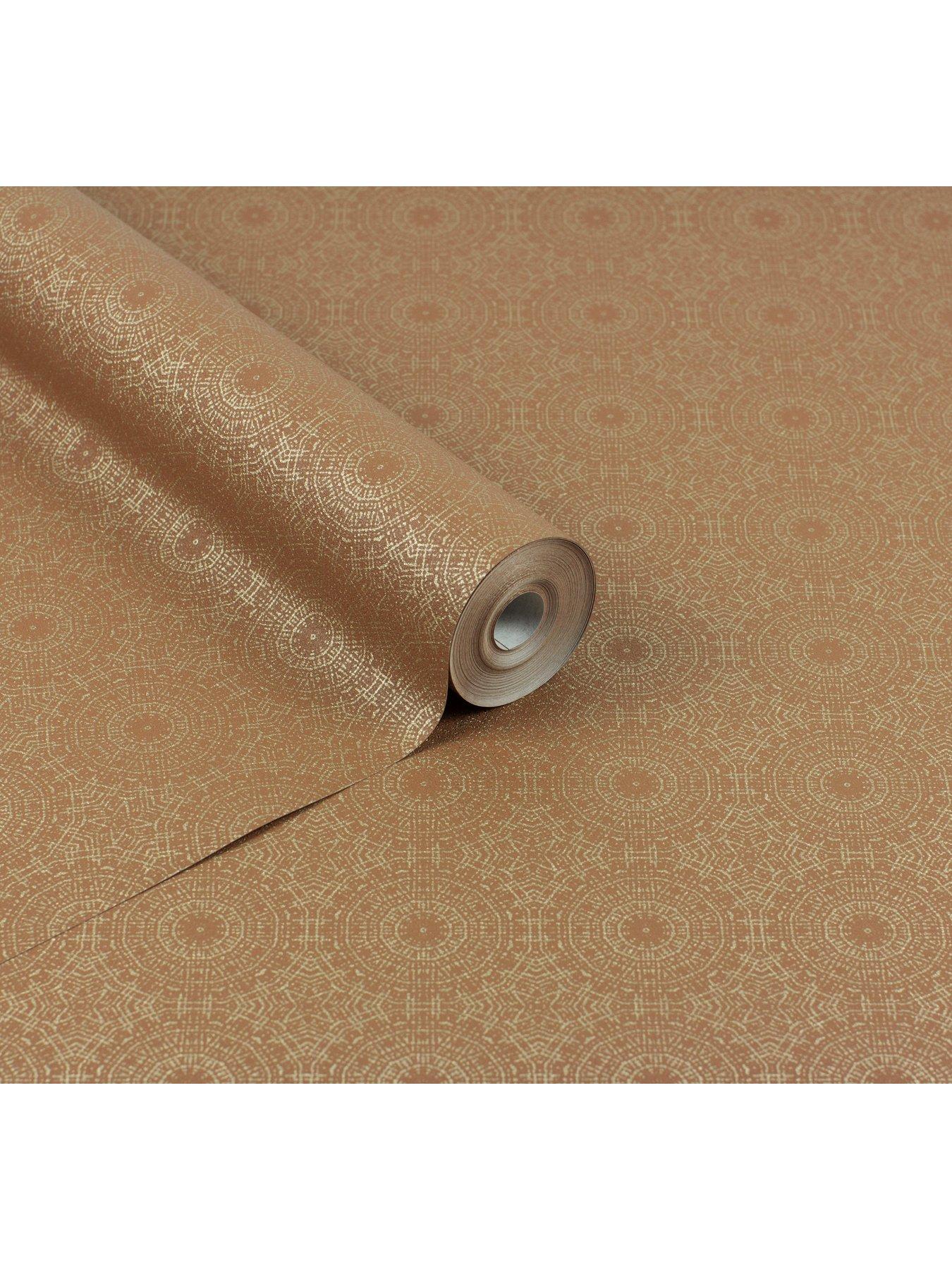  image of arthouse-symmetrical-chic-copper-and-gold-wallpaper