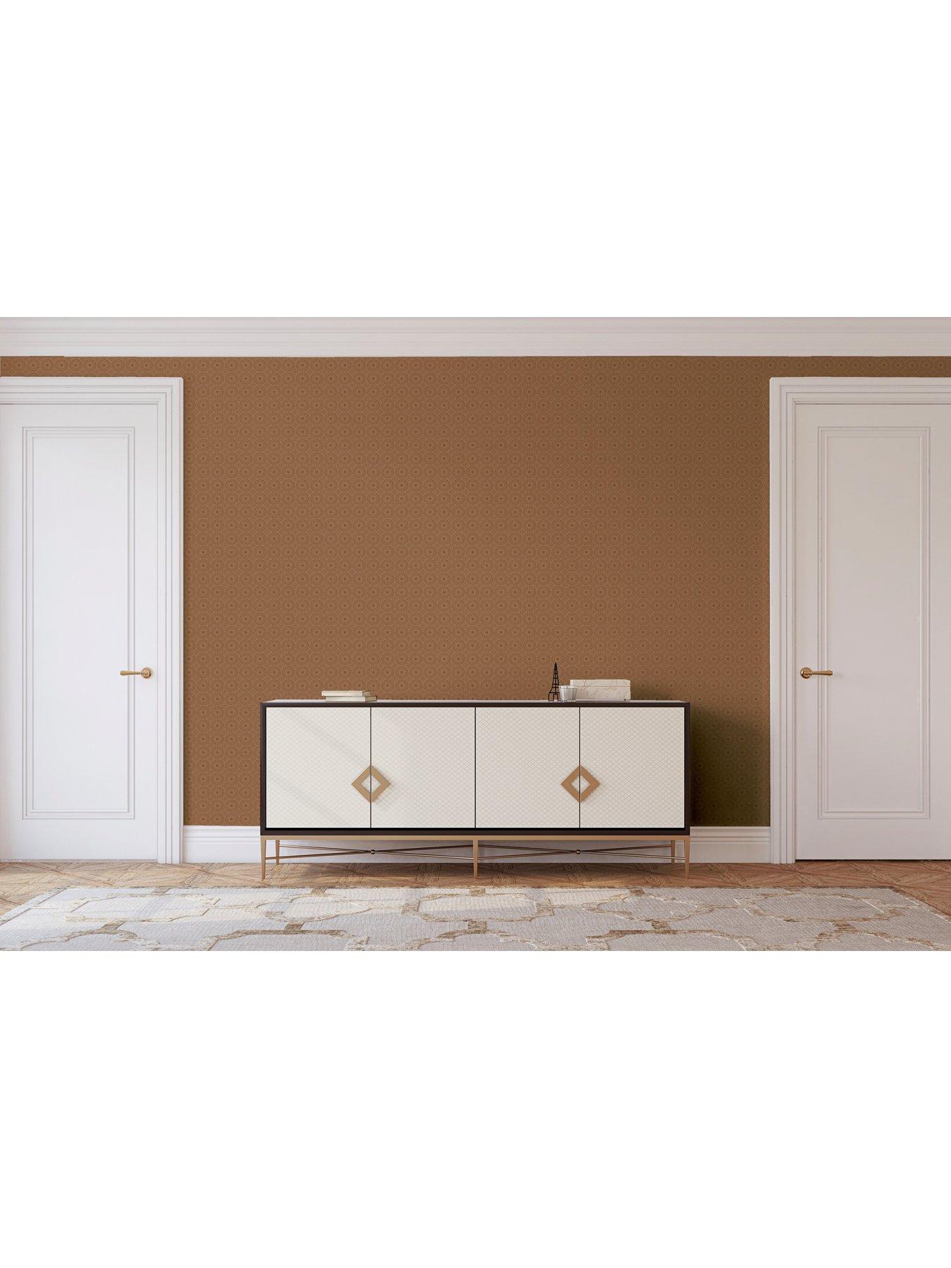  image of arthouse-symmetrical-chic-copper-and-gold-wallpaper