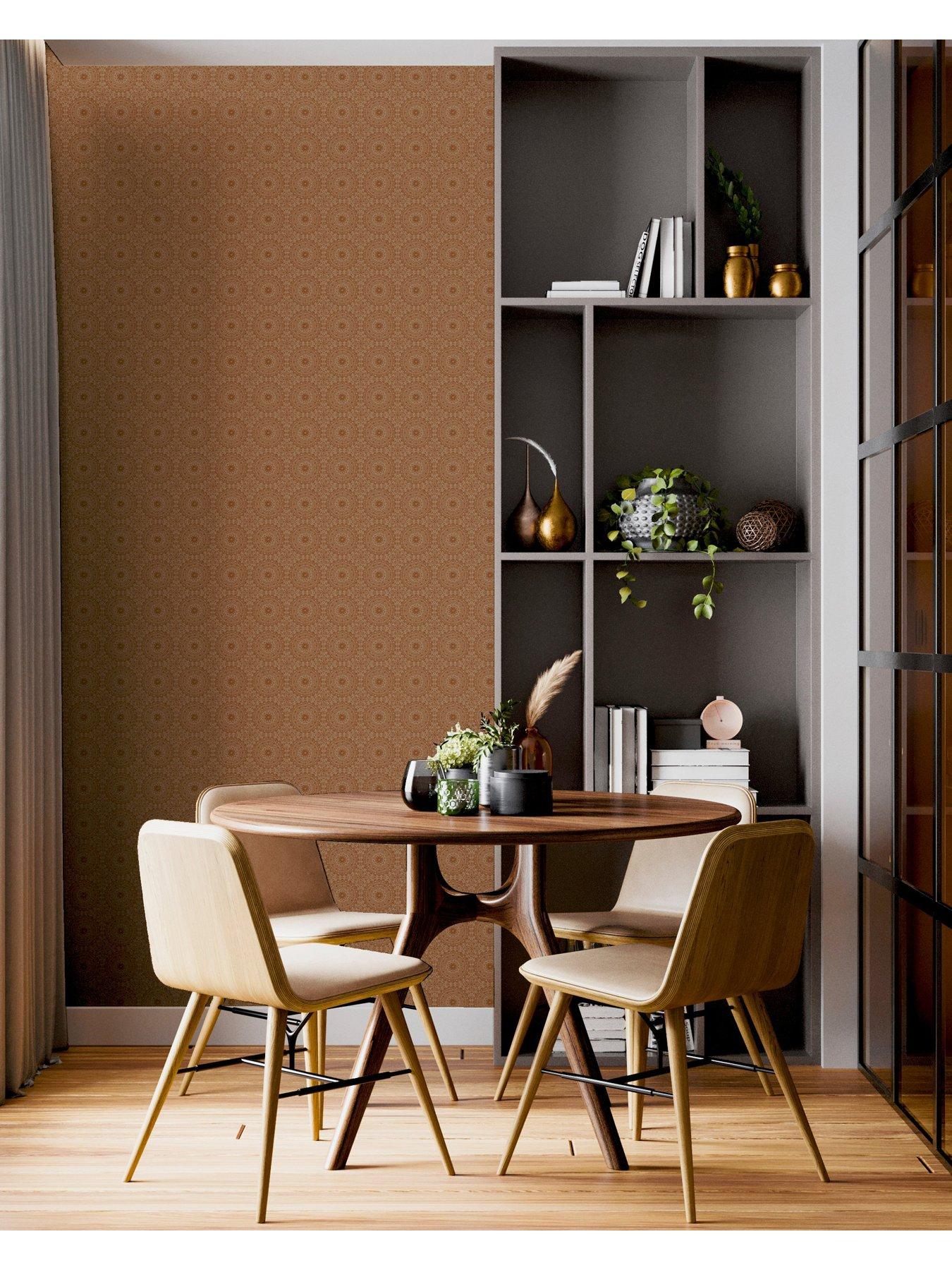  image of arthouse-symmetrical-chic-copper-and-gold-wallpaper