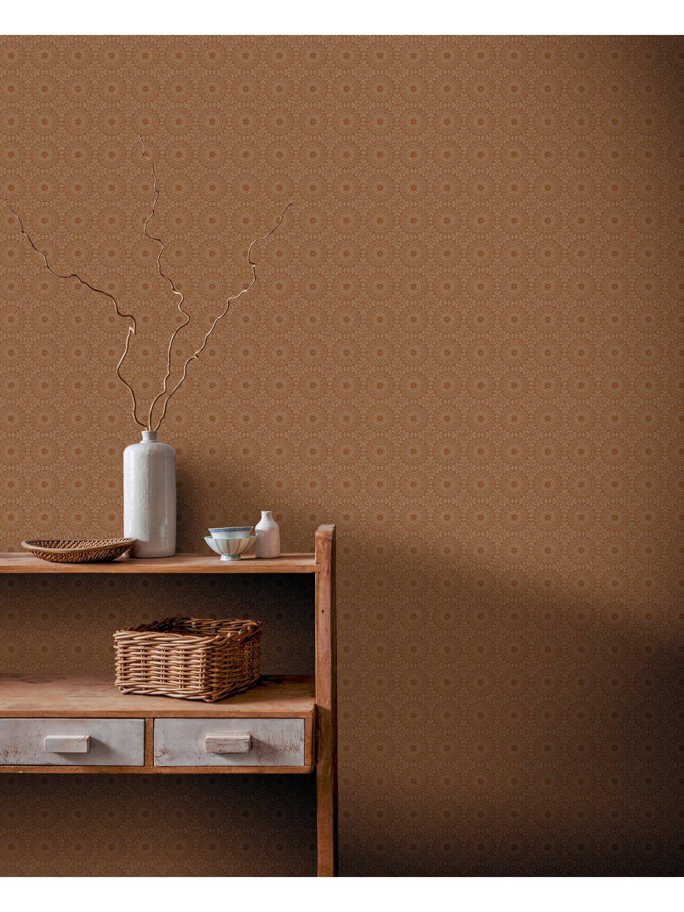  image of arthouse-symmetrical-chic-copper-and-gold-wallpaper