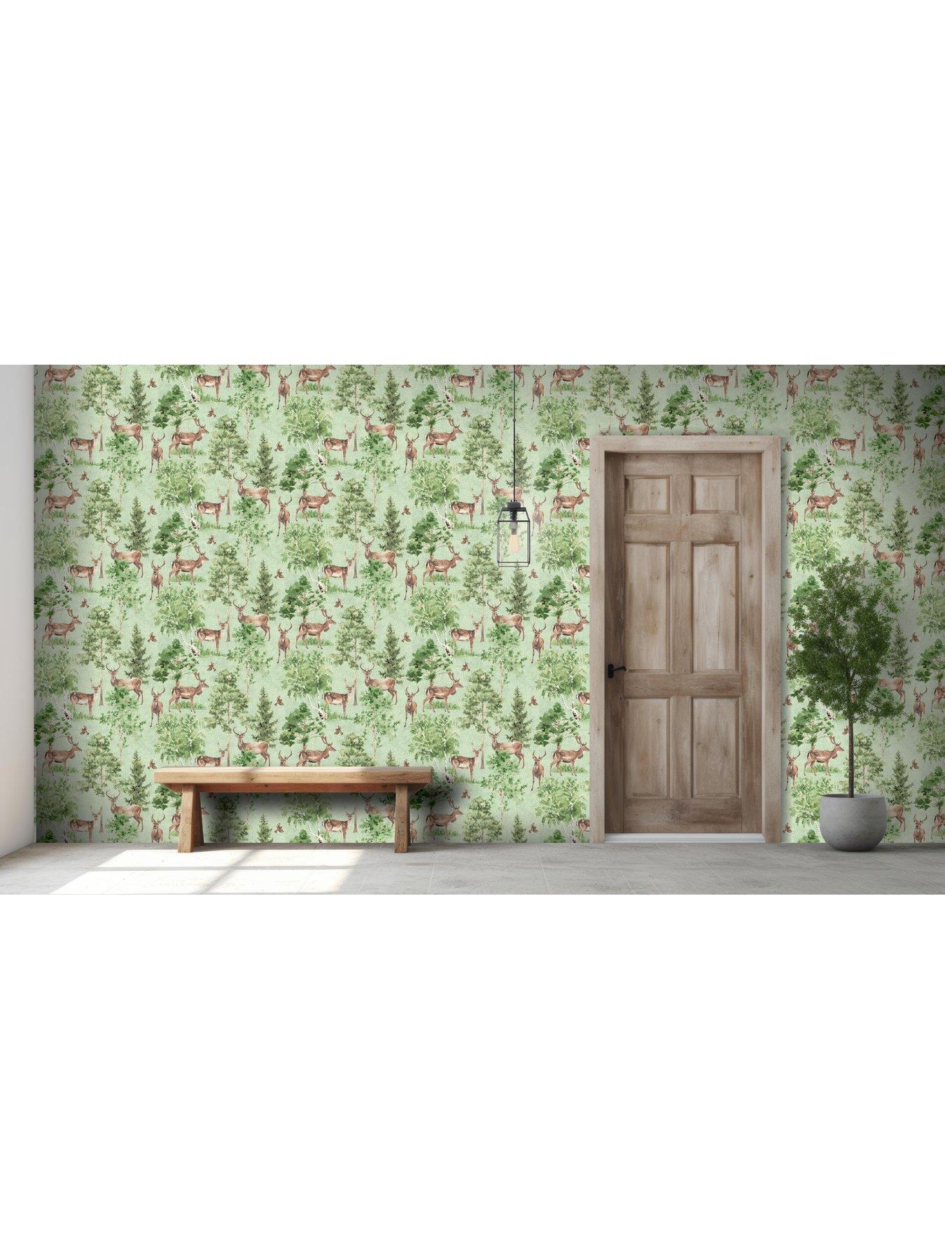  image of arthouse-deer-forest-natural-wallpaper