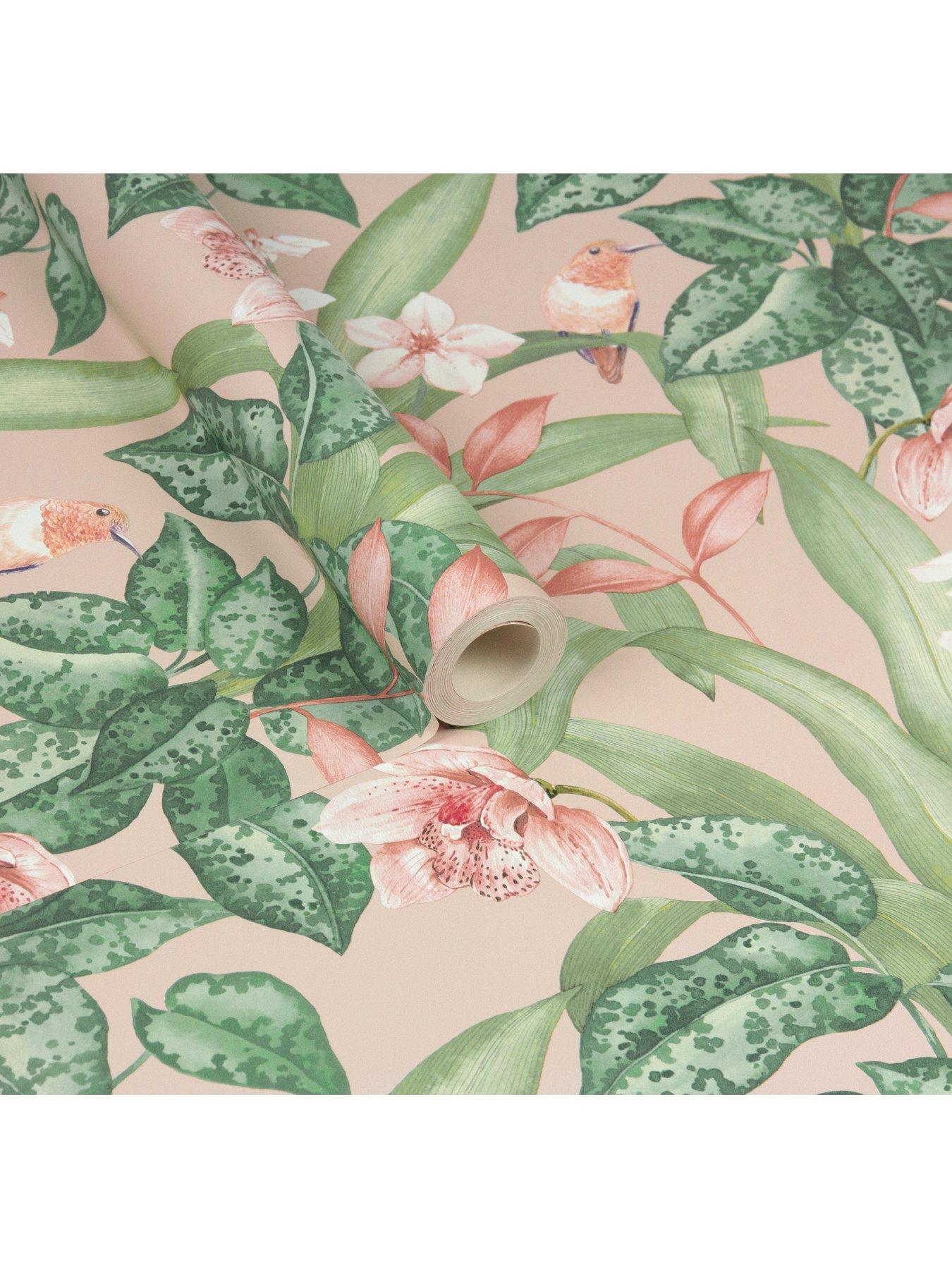  image of arthouse-pretty-botanical-soft-pink-wallpaper