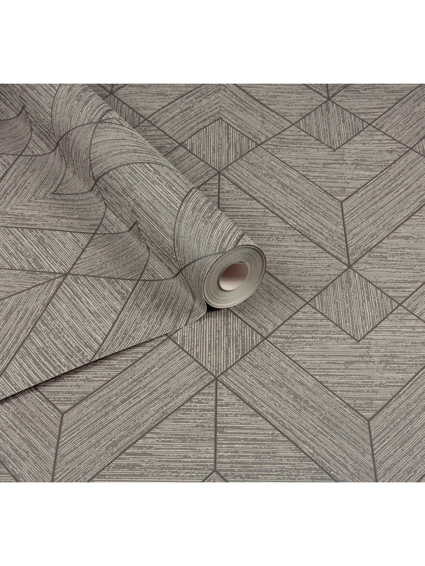  image of arthouse-wood-grain-geo-charcoal-gold-wallpaper